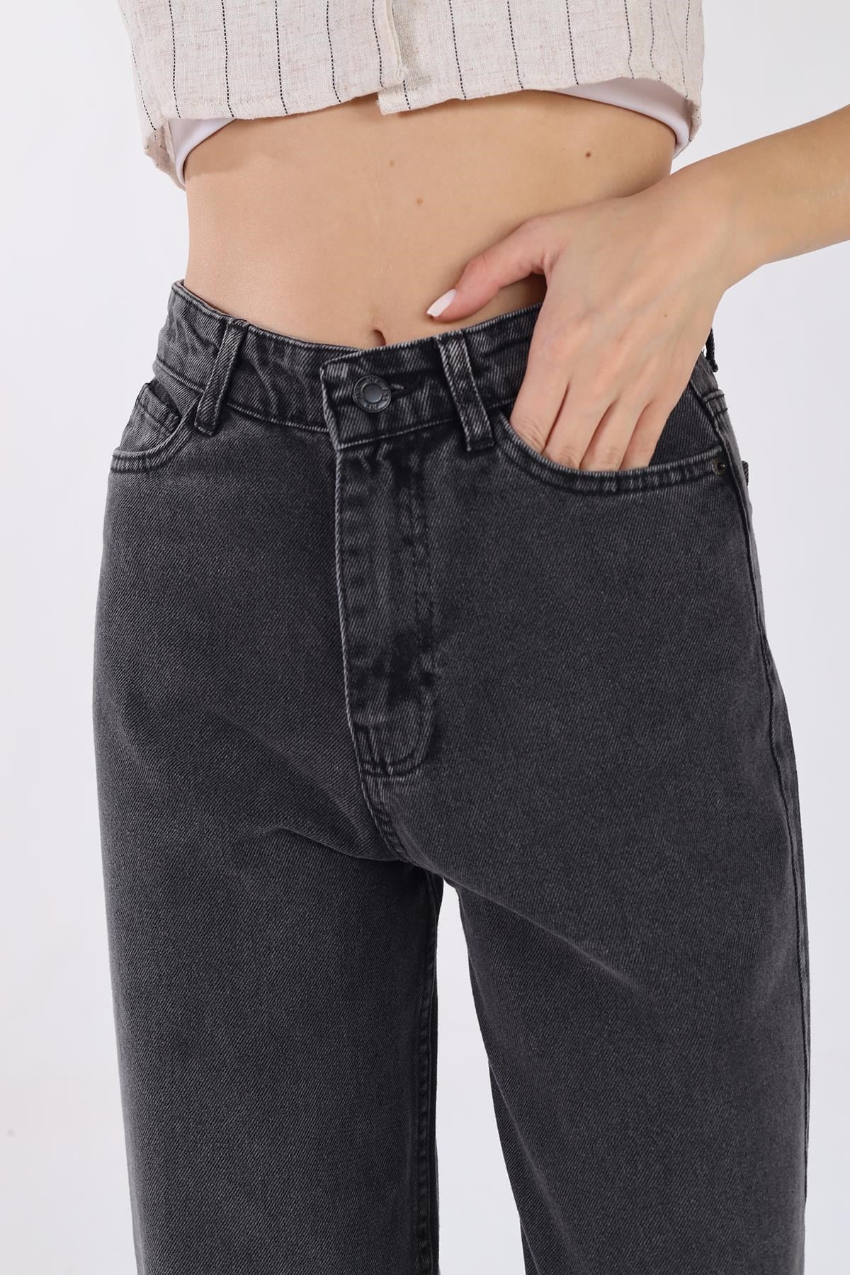 Füme Bol Paça Kot Pantolon 11107