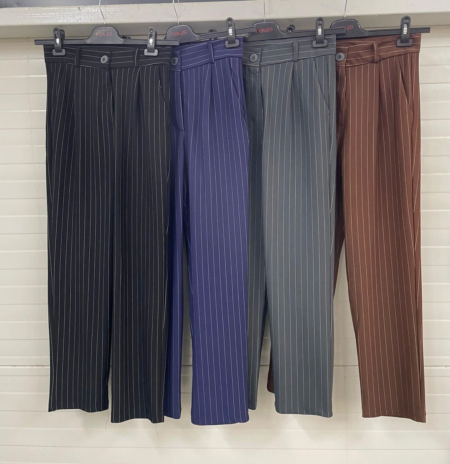 Füme Çizgili Cepli Pantolon 6906A