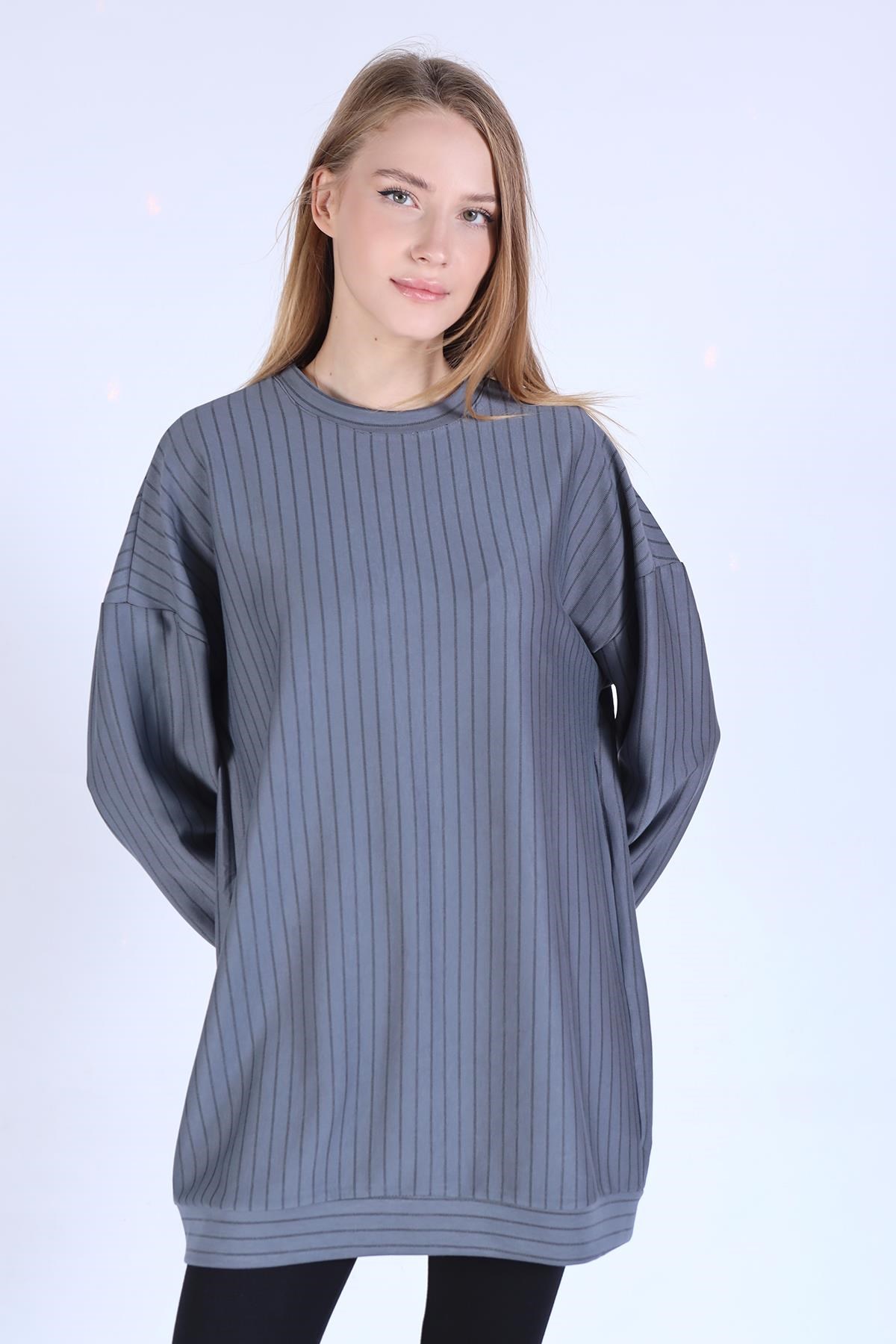 Füme  Çizgili Tunik 4315A