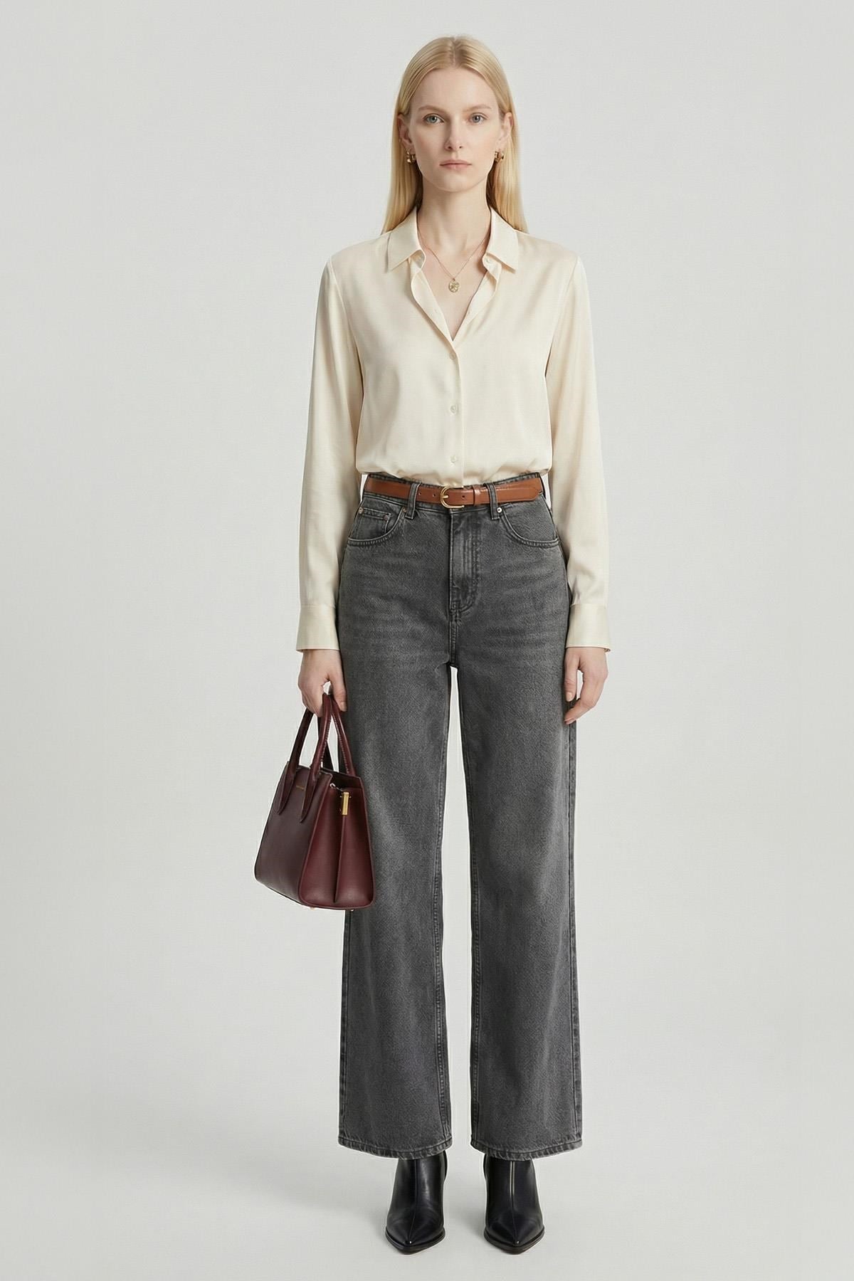 Füme Geniş Paça Jean 573