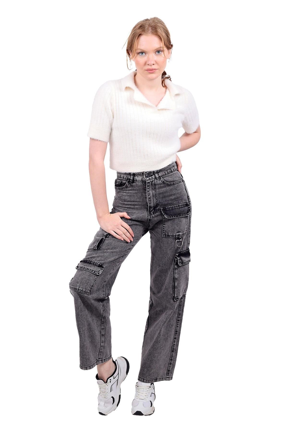 Füme Kargo Cep Detay Jean 13100