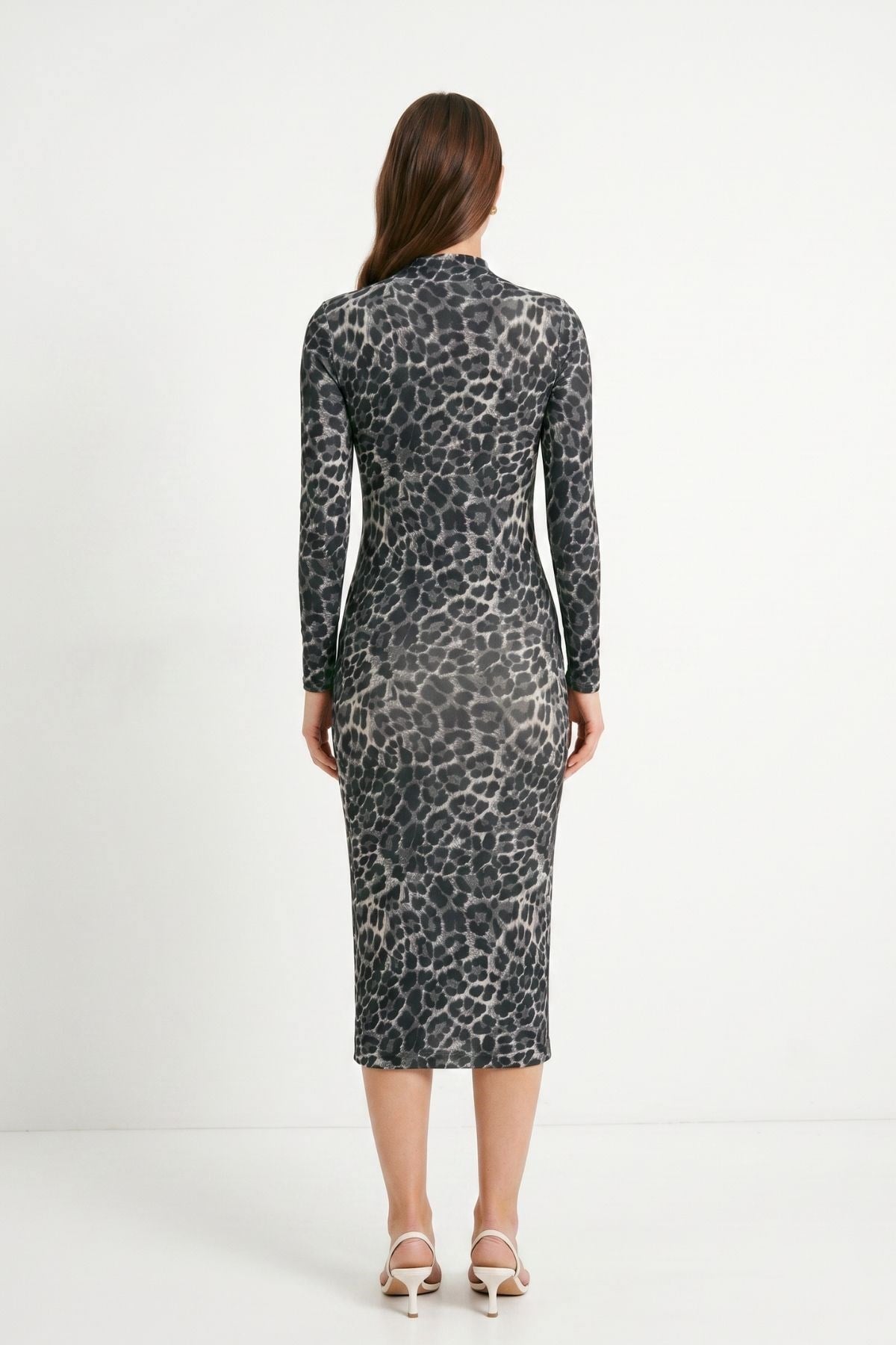 Füme Leopar Elbise 377-1
