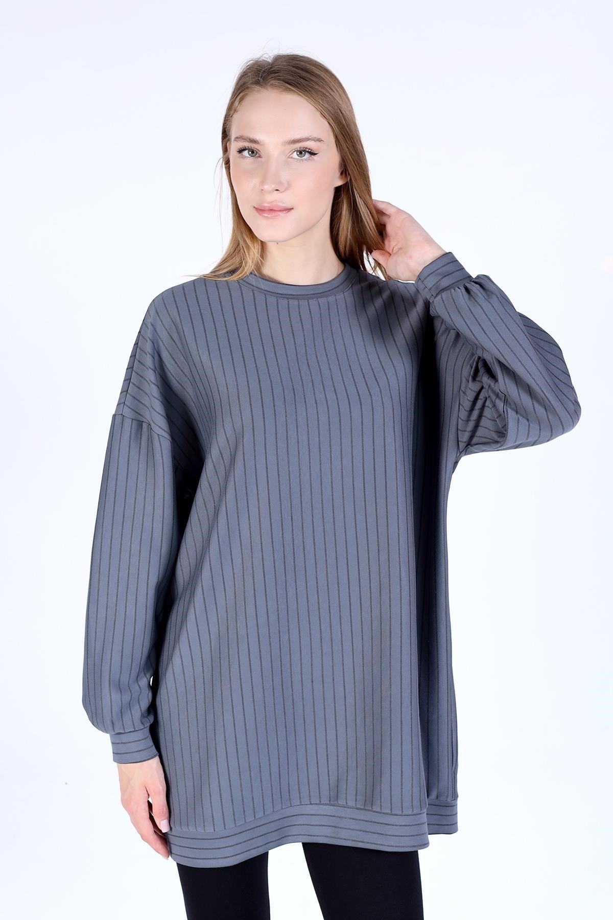 Füme Oysho Çizgili Tunik 4315A