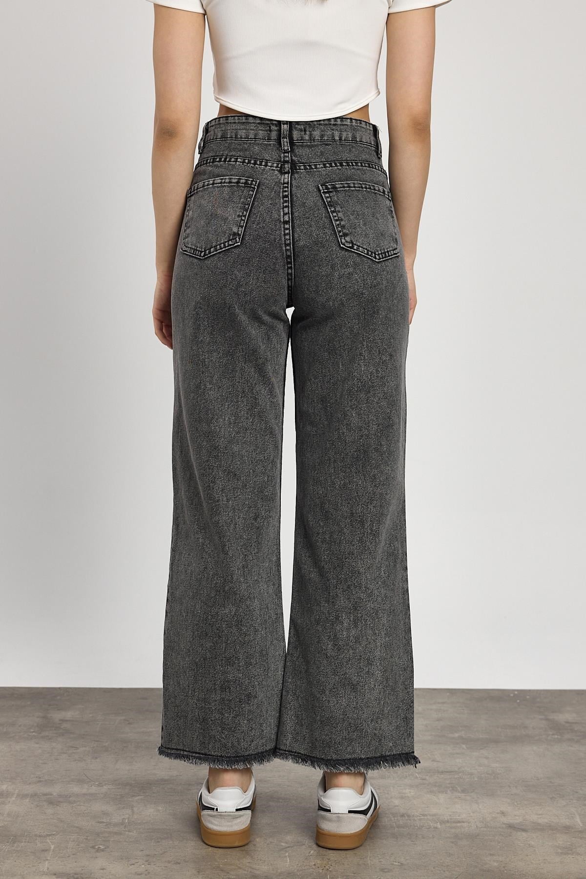 Füme Paça Püskül Detay Jean 11020