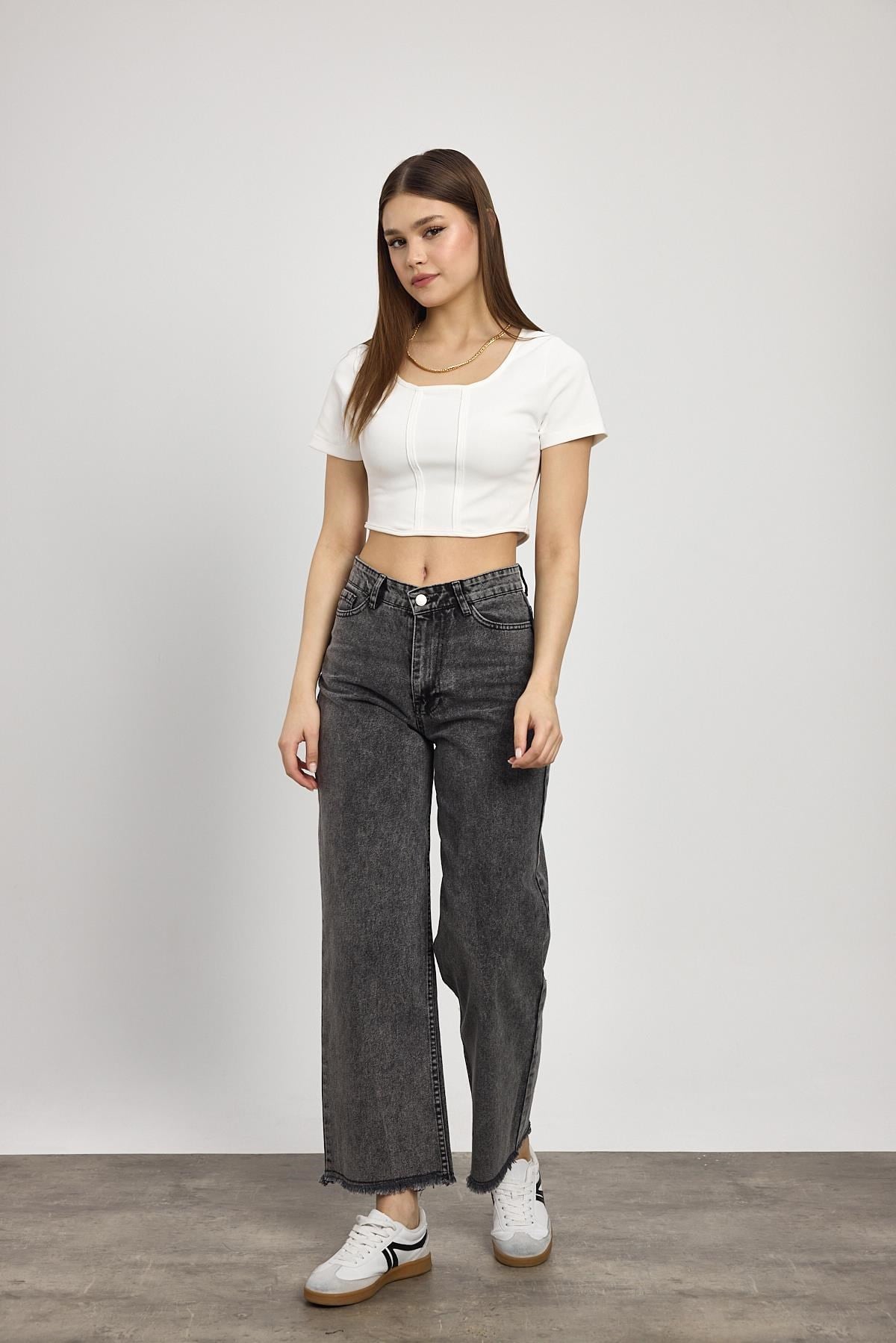 Füme Paça Püskül Detay Jean 11020