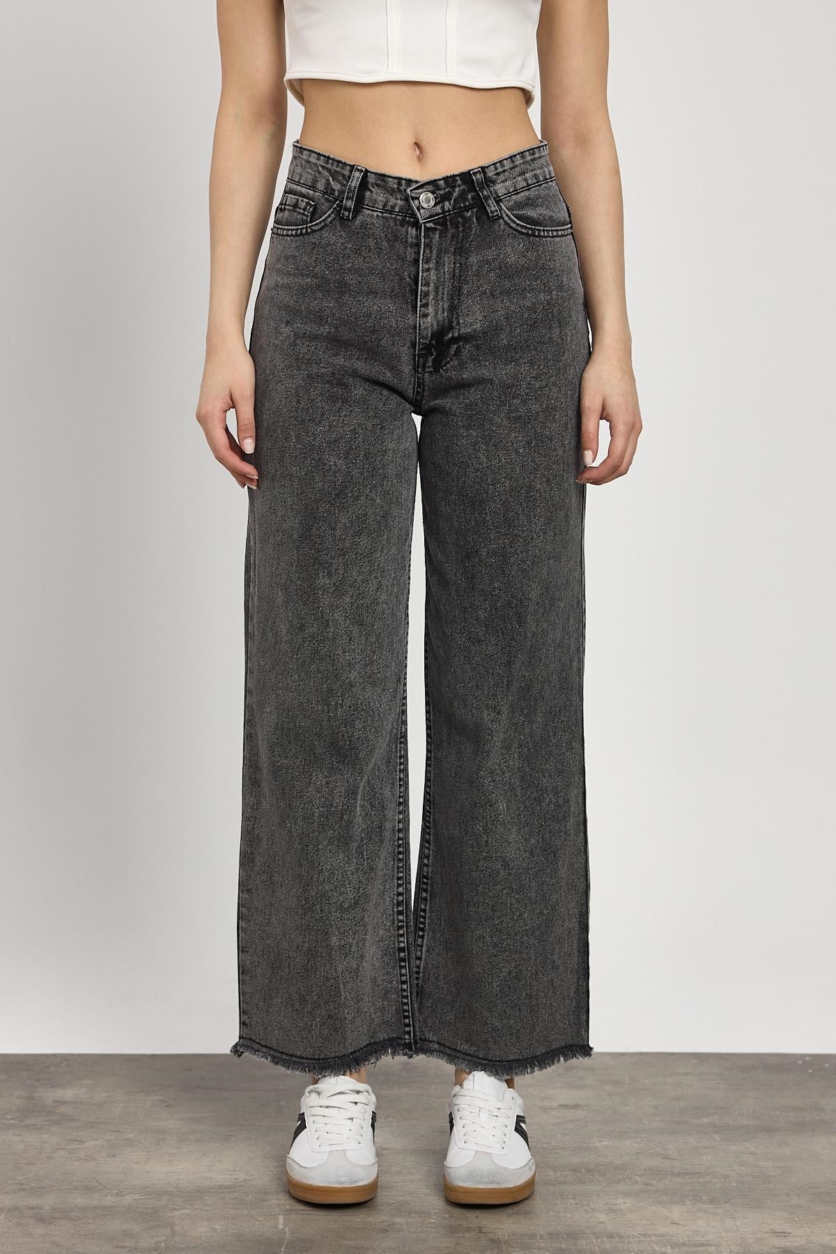 Füme Paça Püskül Detay Jean 11020