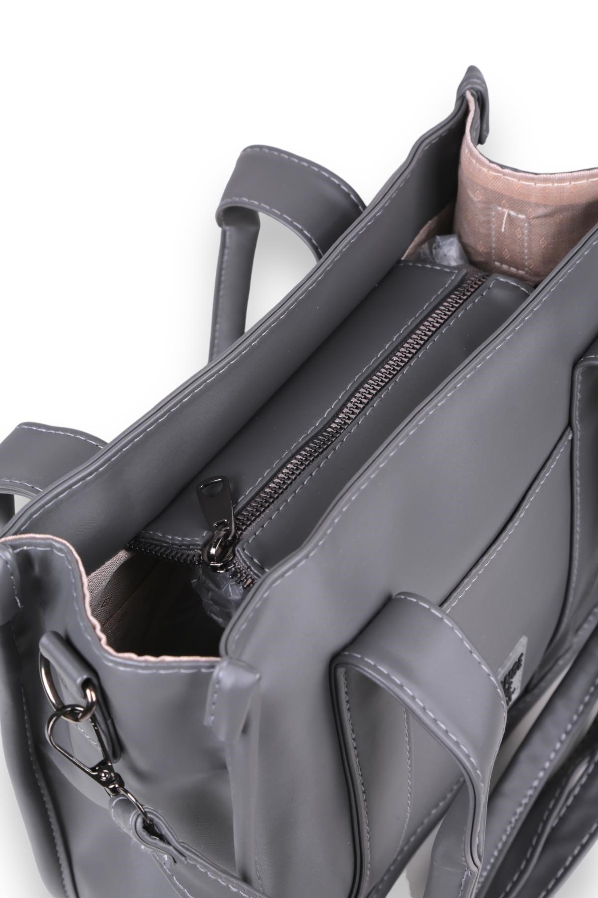Füme Saten Tote Çanta 9253