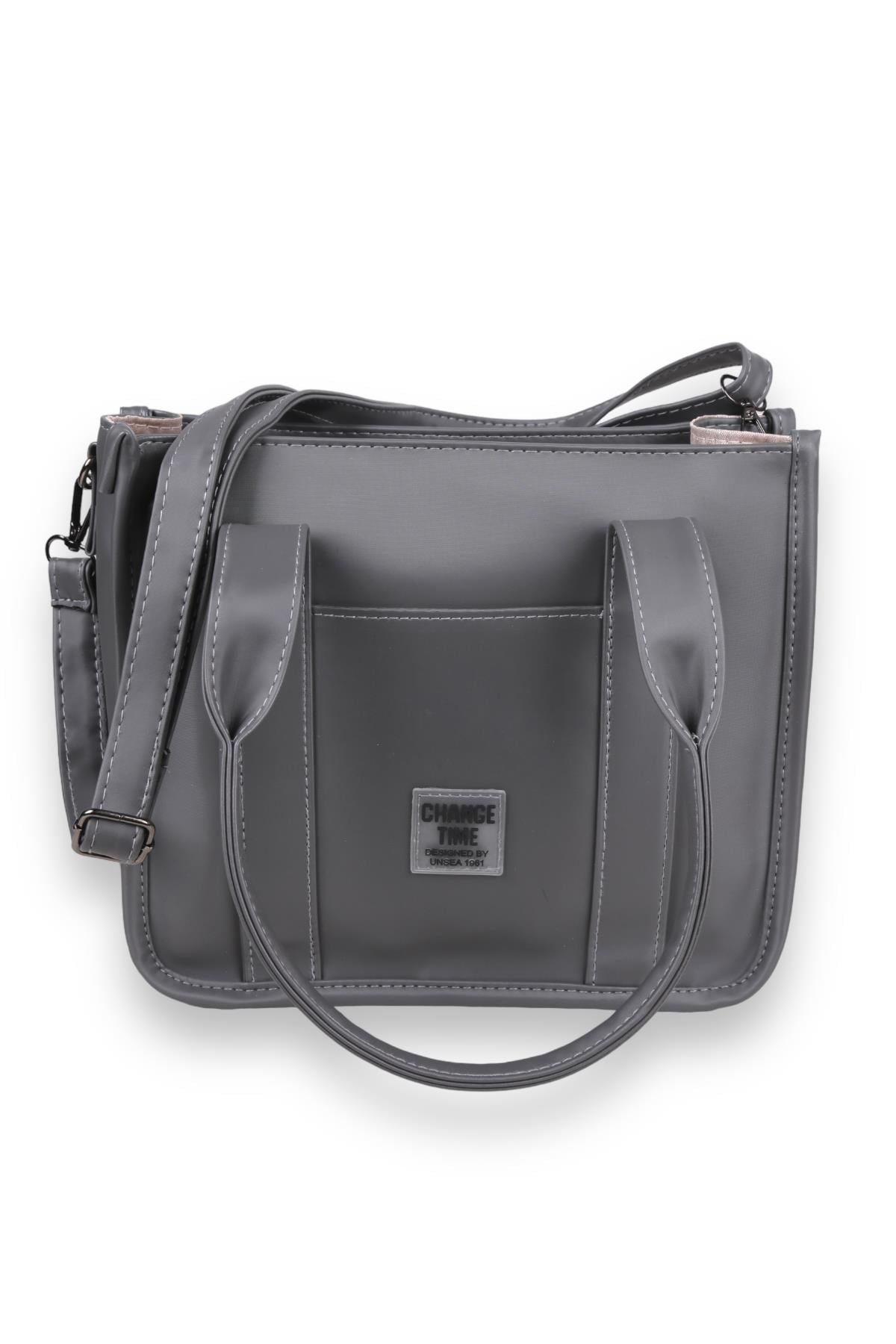 Füme Saten Tote Çanta 9253