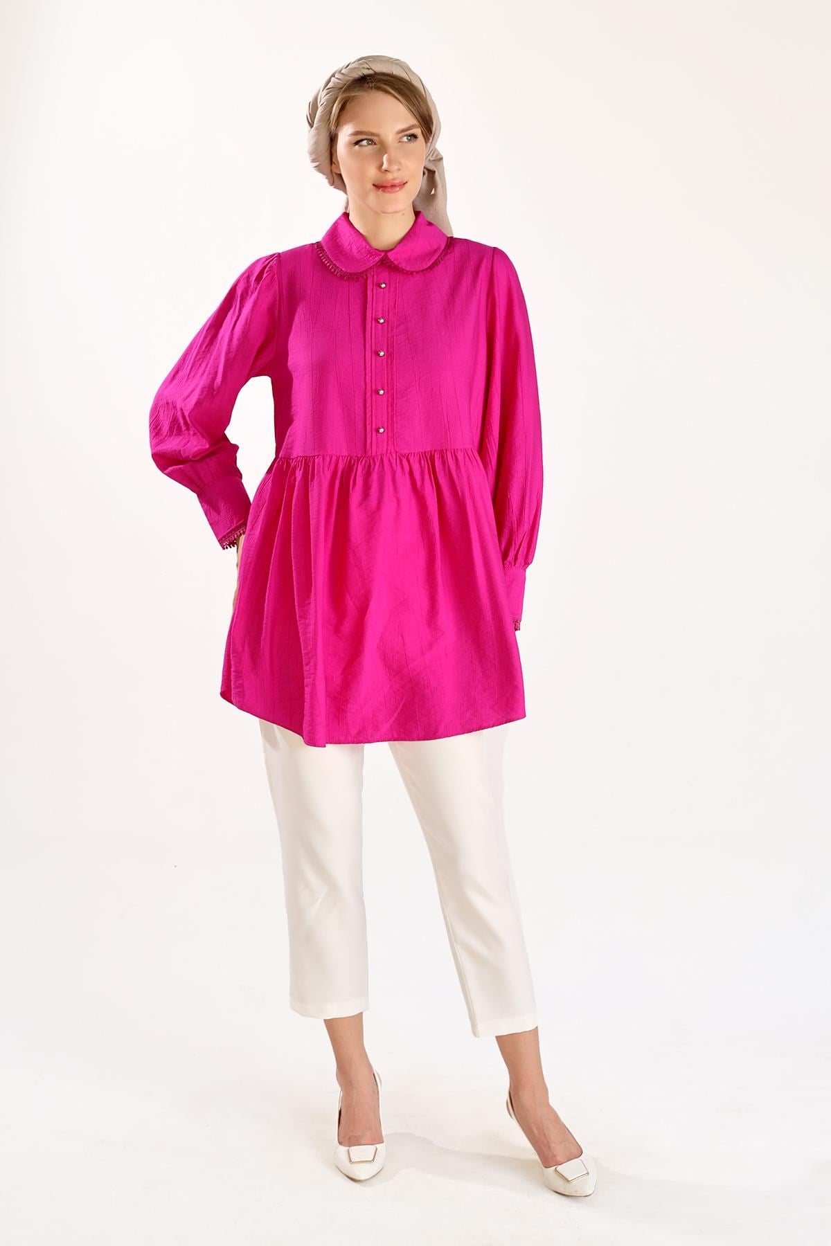 Fuşya Bebe Yaka Tunik 4069A