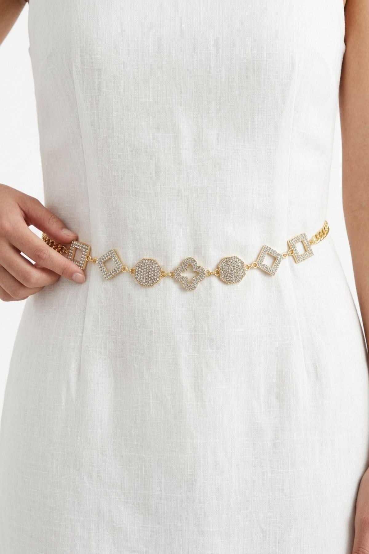 Gold Yonca Zincirli Kemer 457