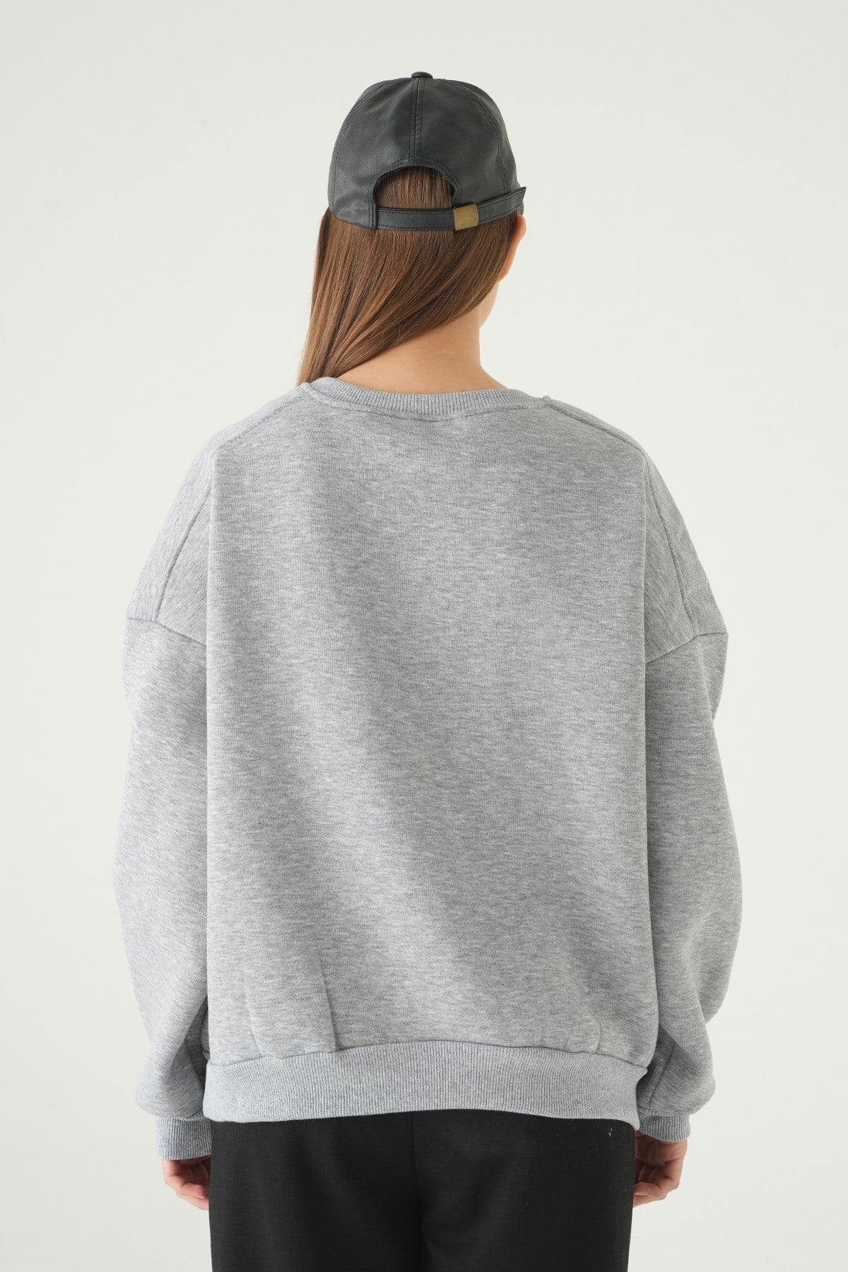Gri Bisiklet Yaka Sweat 1029