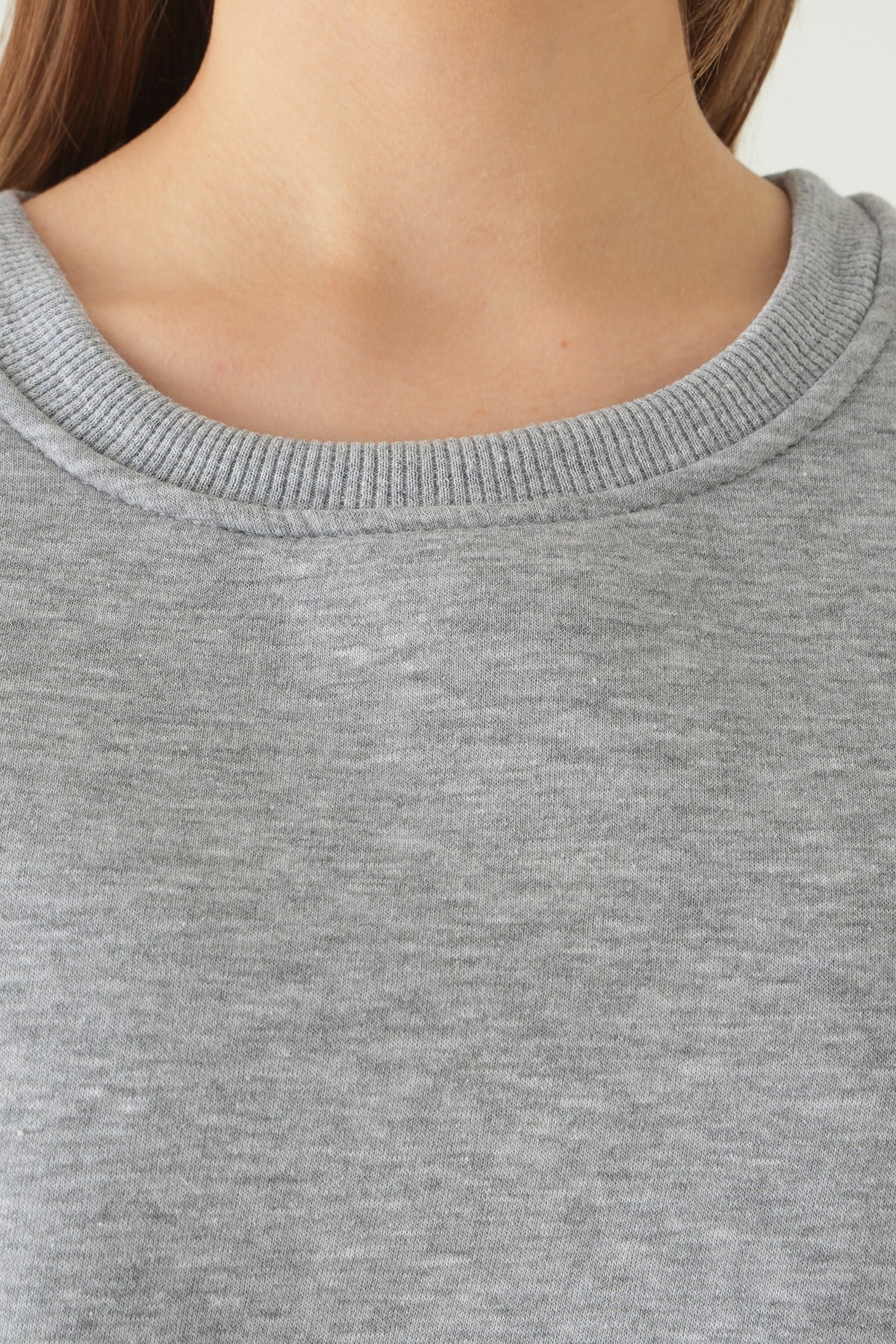 Gri Bisiklet Yaka Sweat 1029