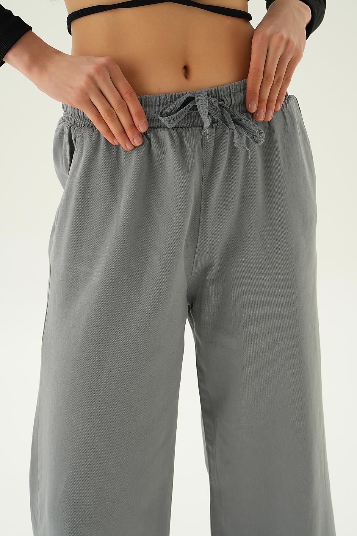 Gri Bol Paça Pantolon 4760