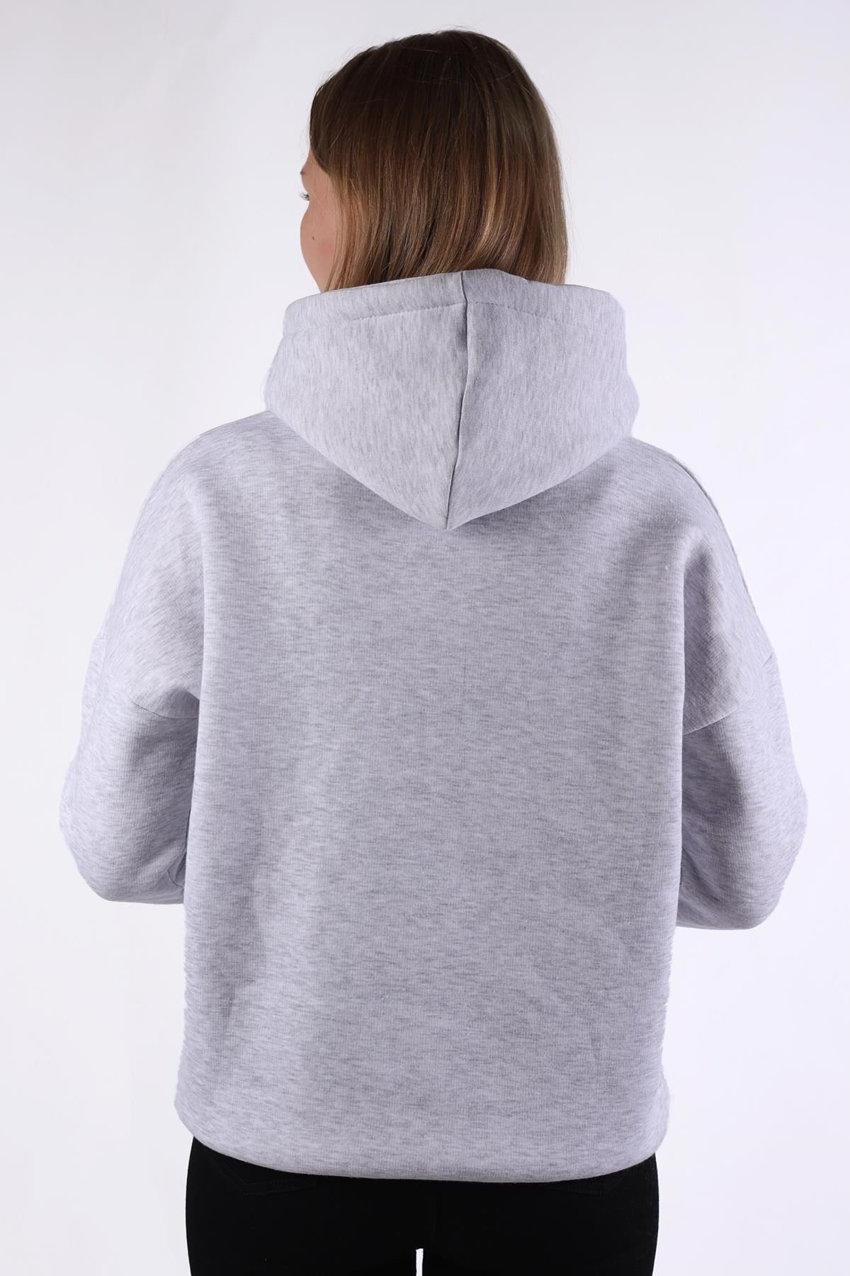 Gri Kalp Nakışlı Sweat 9154M