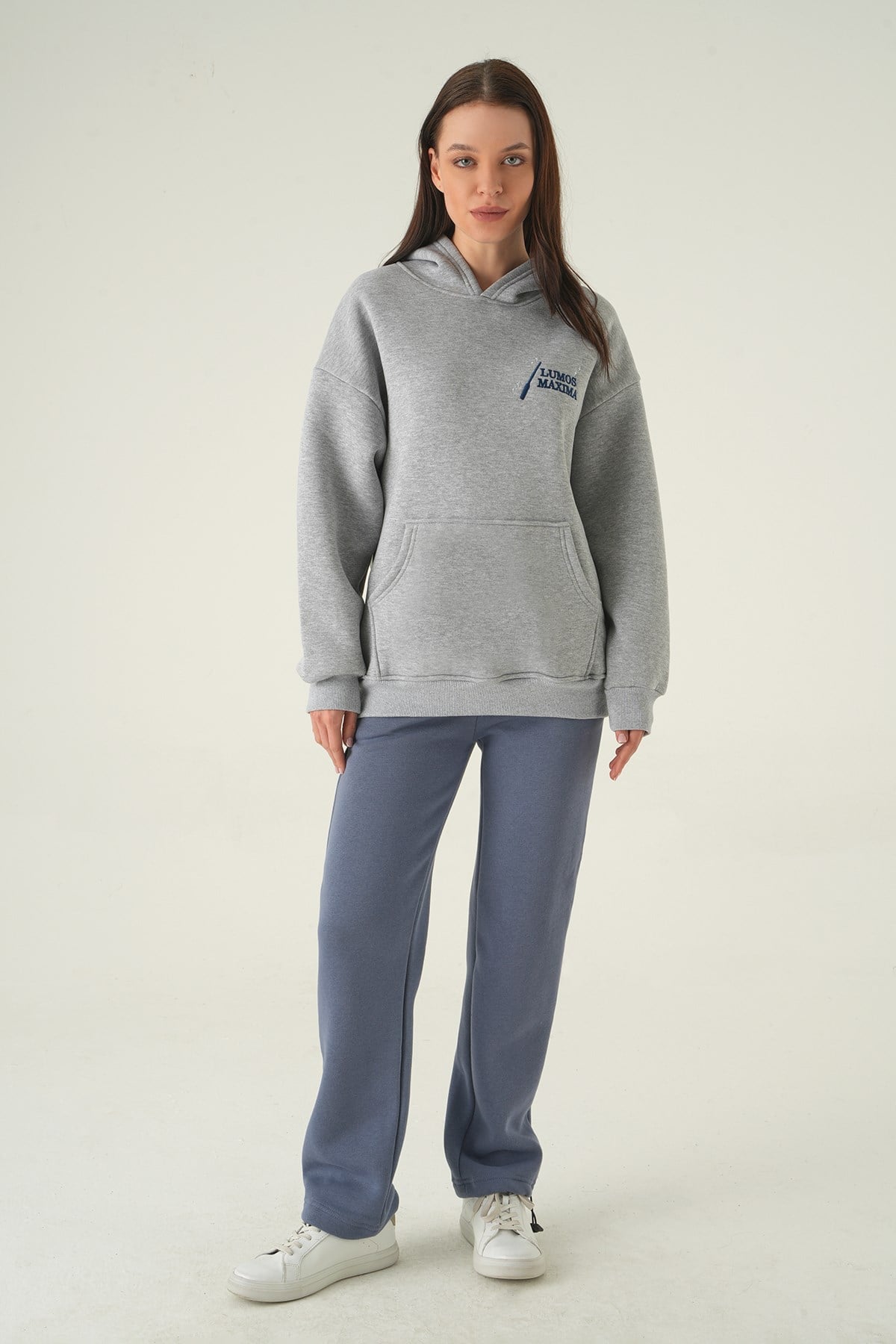 Gri Kapüşonlu Sweat 1203
