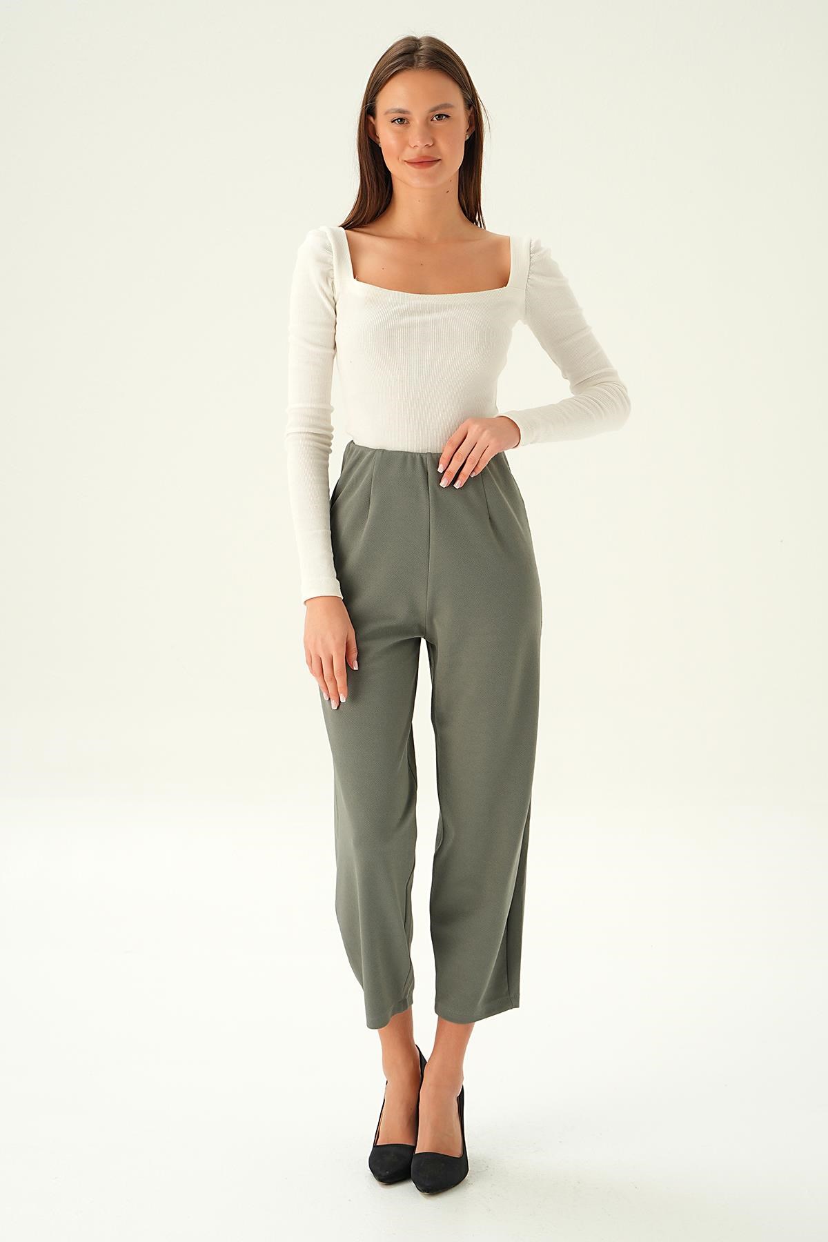 Gri Ön Pens Detay Balon Pantolon 4071A