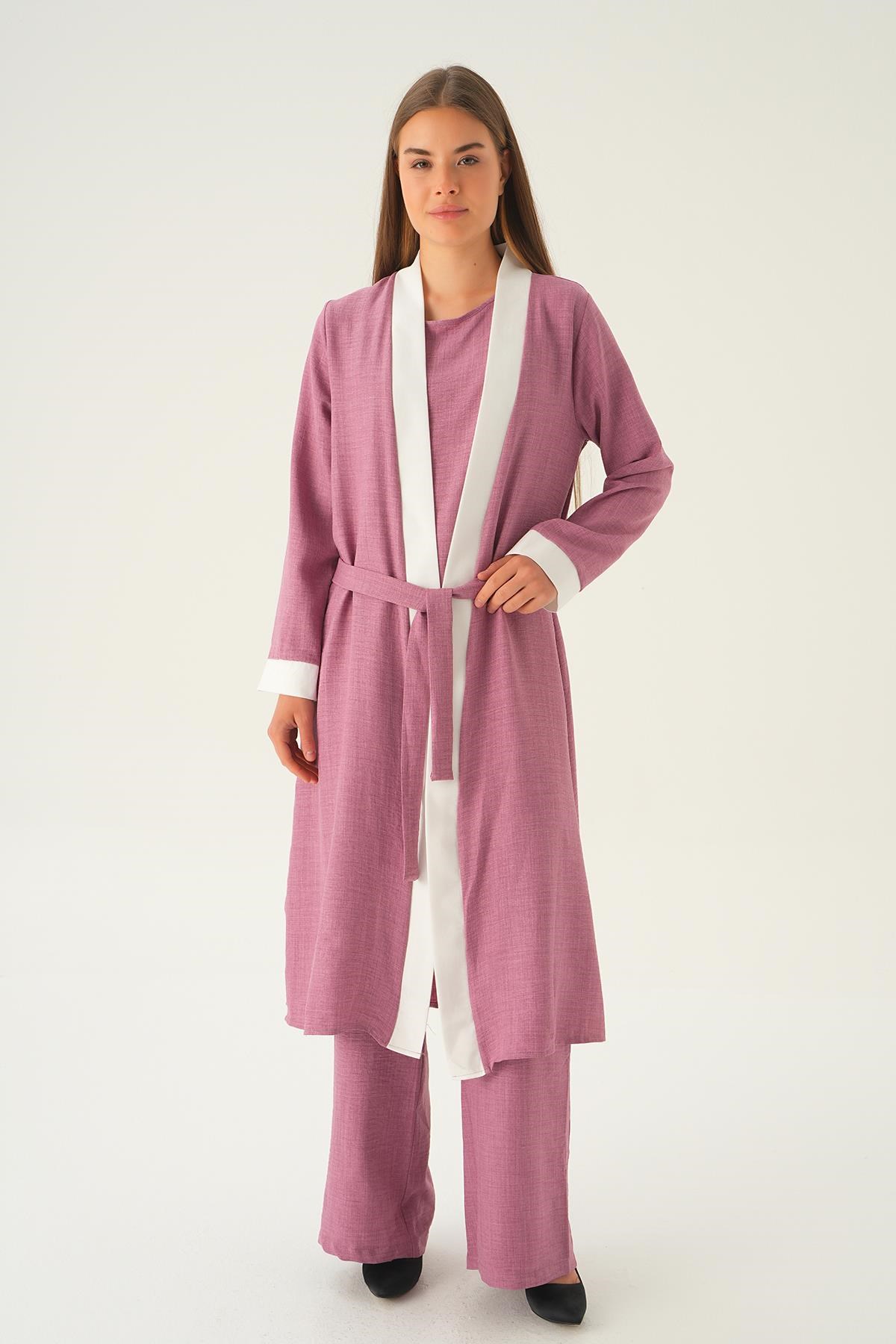 Gül 3'lü Kimono Takım 4018A