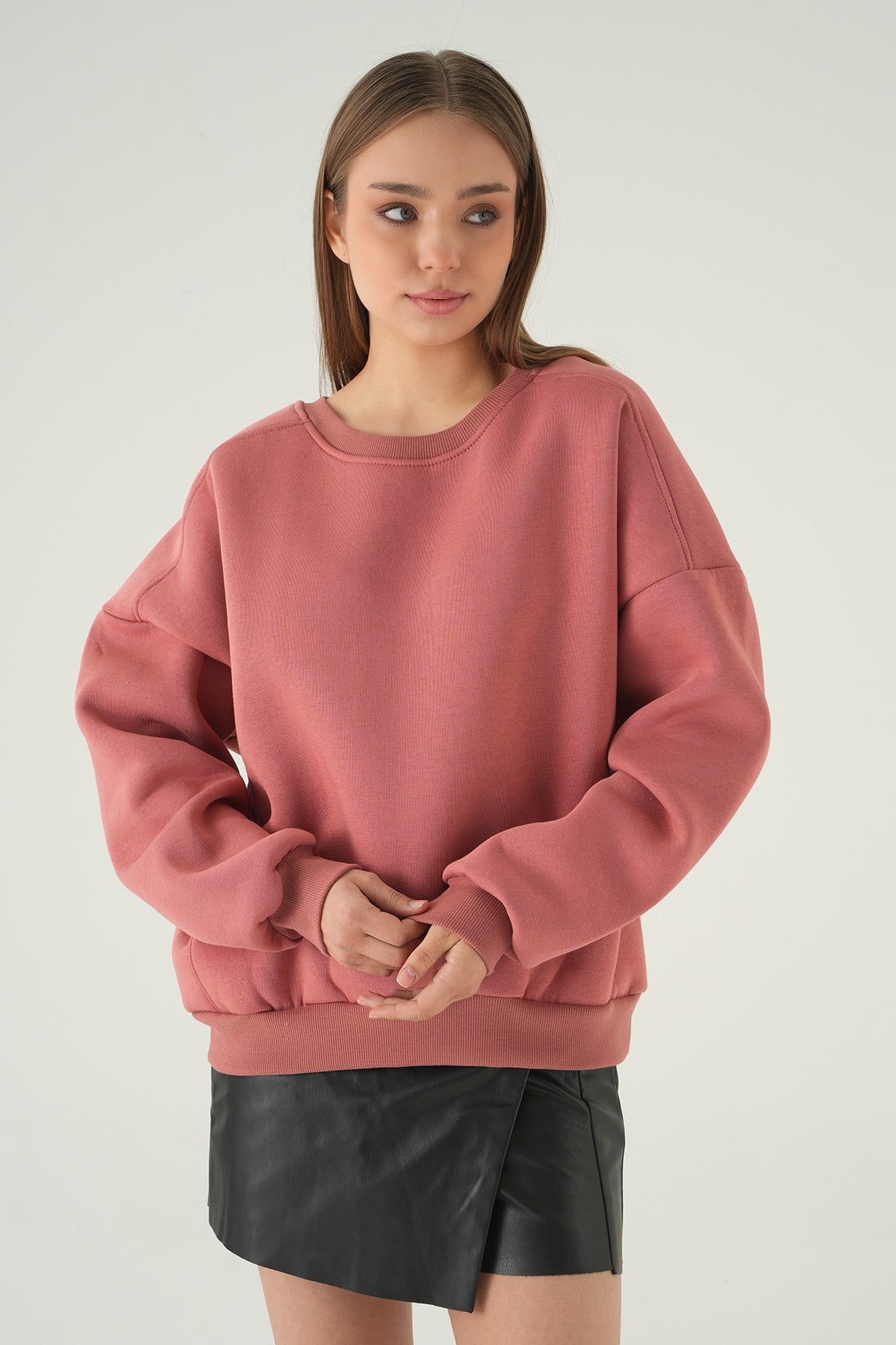 Gül Kurusu Bisiklet Yaka Sweat 1029