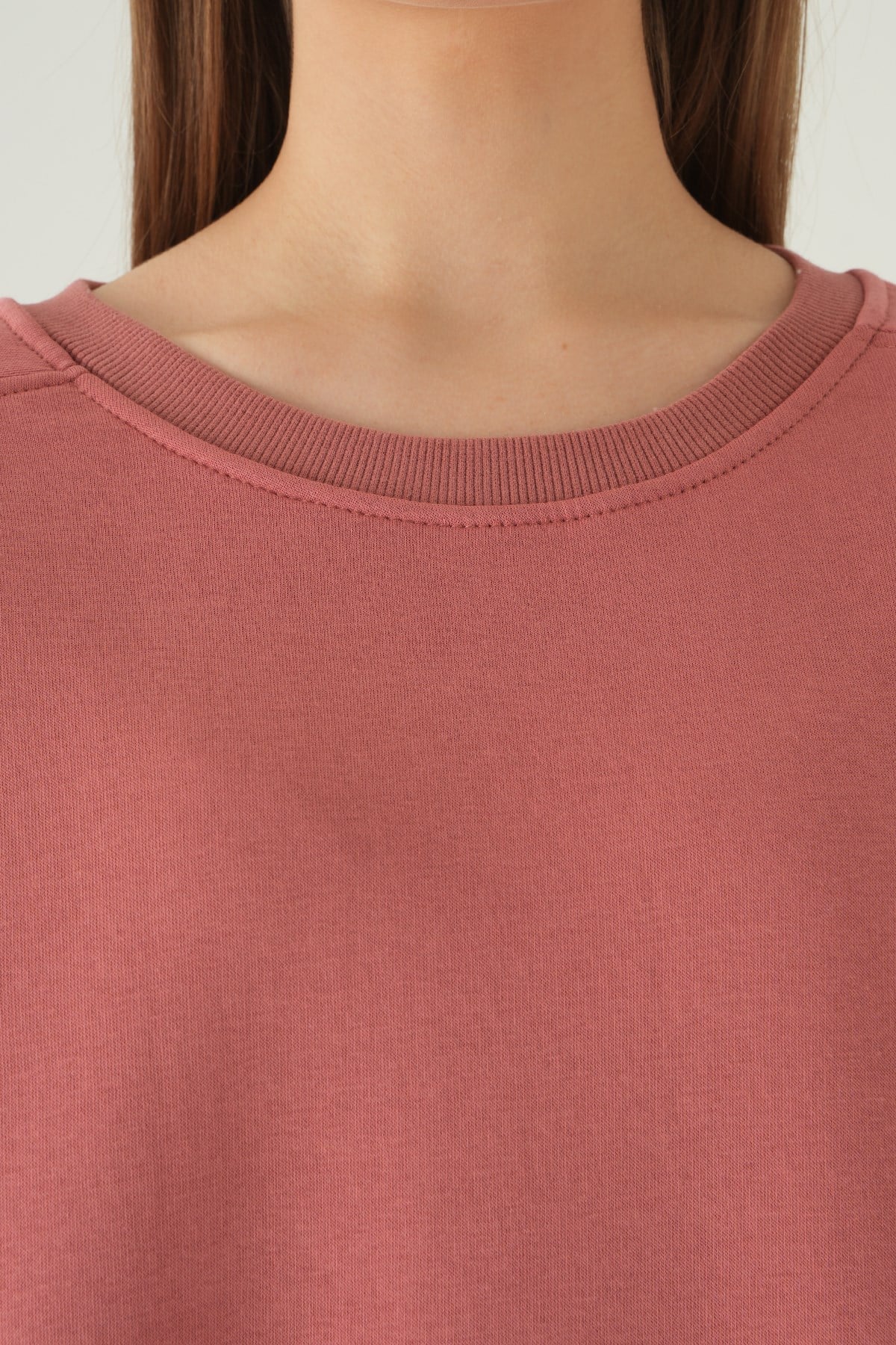 Gül Kurusu Bisiklet Yaka Sweat 1029