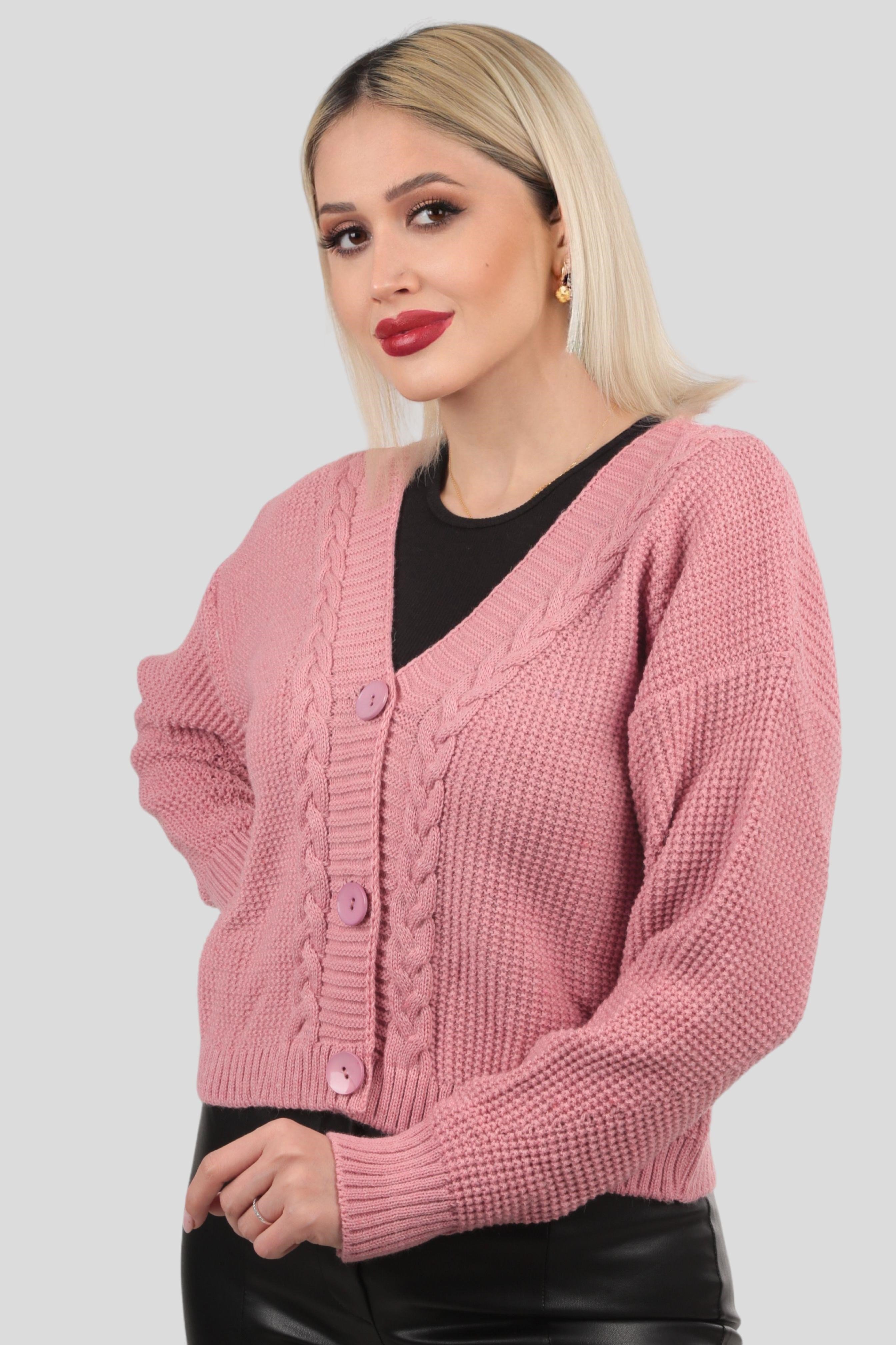 Gül Örgü Detay Kısa Hırka 4018