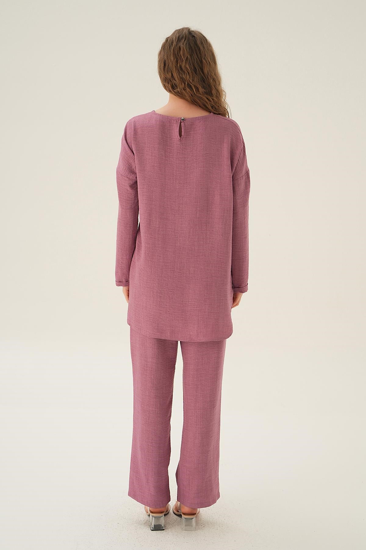 Gül Parçalı Tunik Pantolon Takım 4090A