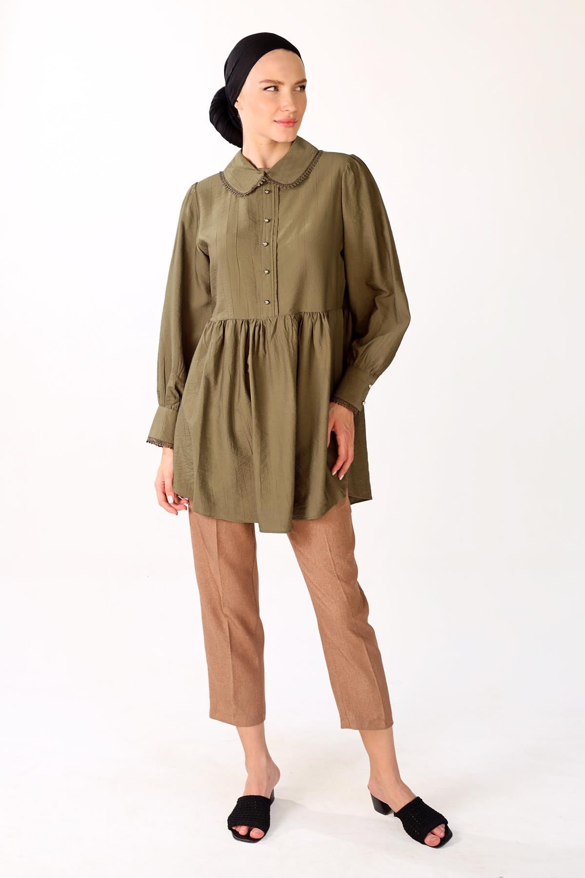 Haki Bebe Yaka Tunik 4069A