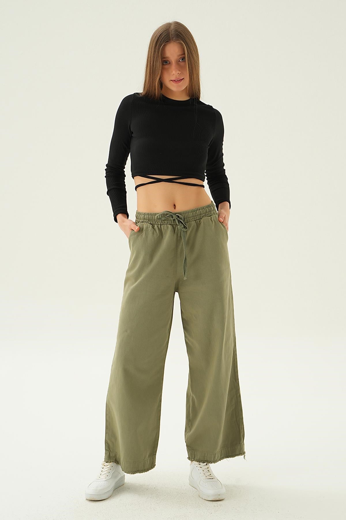 Haki Bol Paça Pantolon 4760