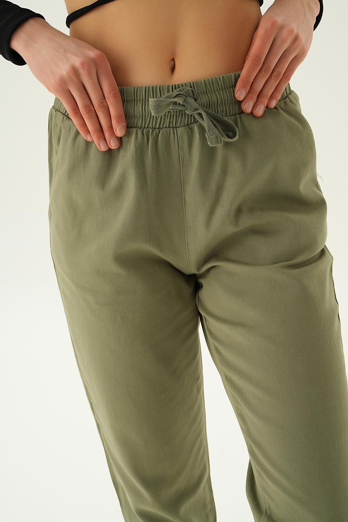 Haki Paça Püskül Pantolon 4228