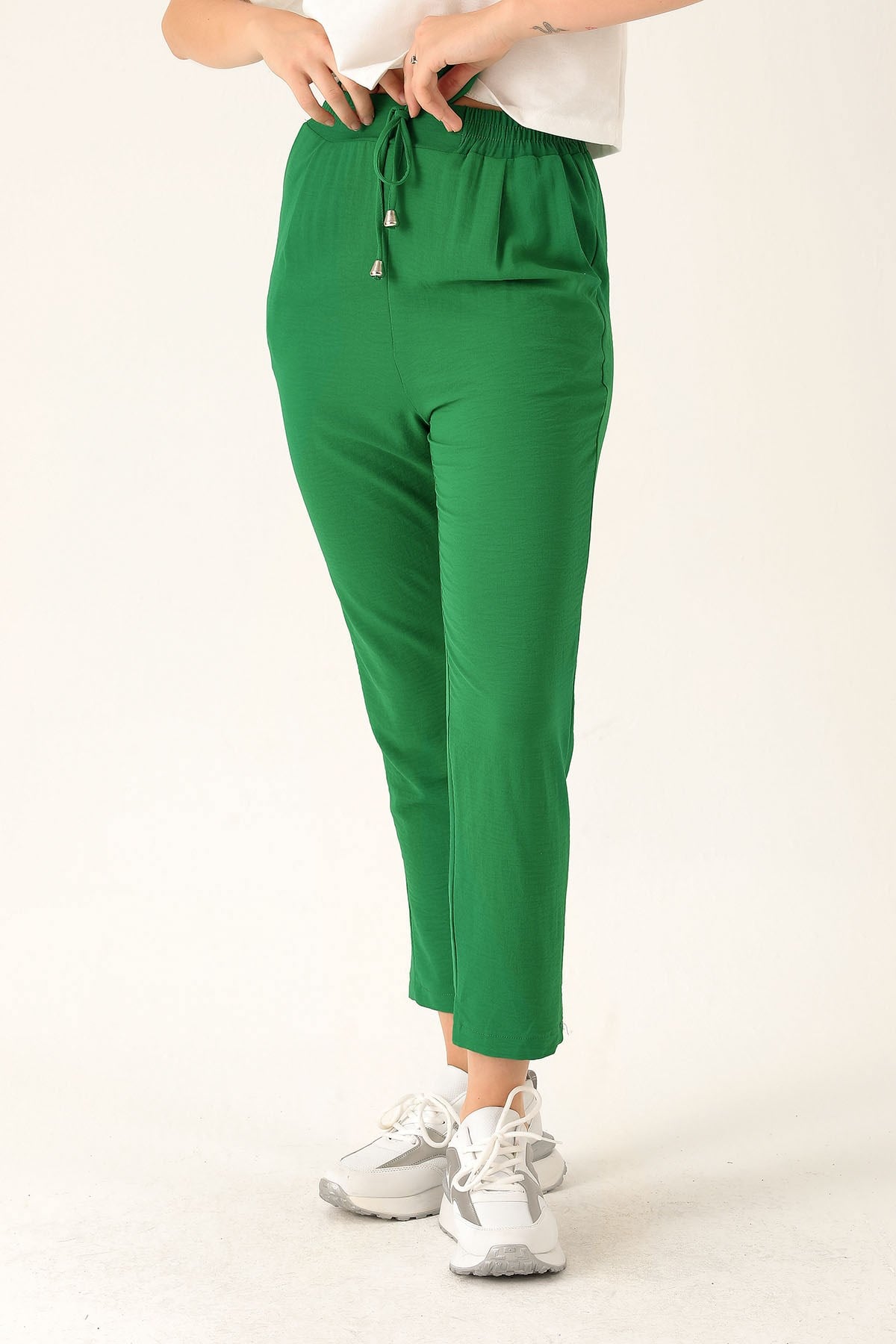 Havuç Bayan Pantolon - 6530A Benetton Yeşili