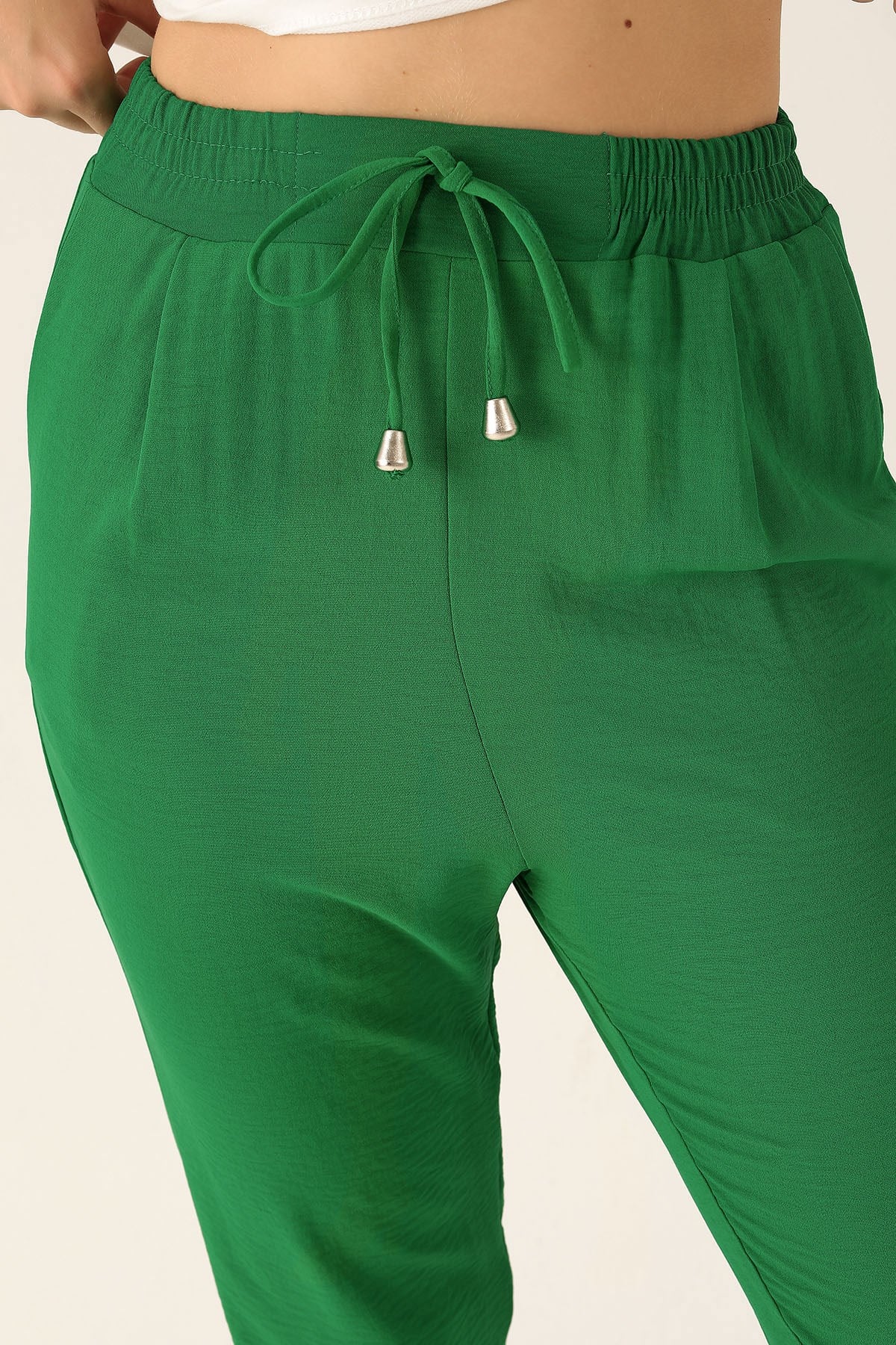 Havuç Bayan Pantolon - 6530A Benetton Yeşili