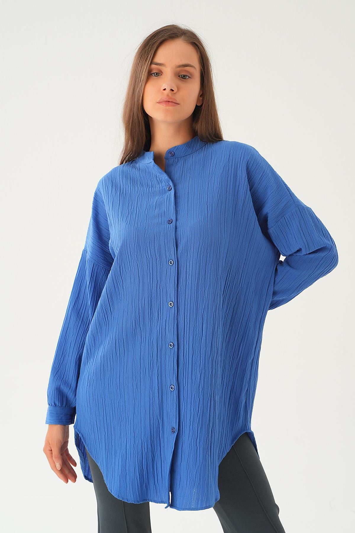 İndigo Hakim Yaka Tunik 4172A