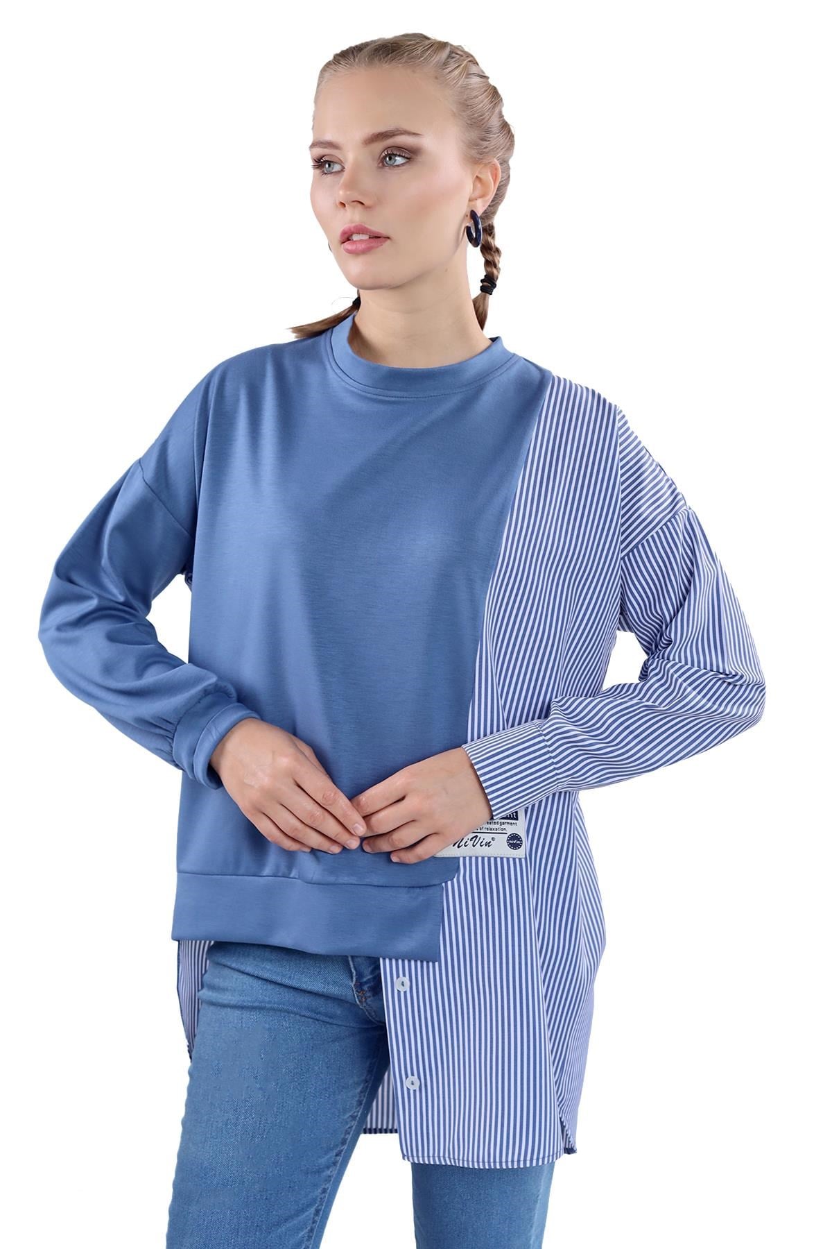İndigo İki Renk Tunik 18638