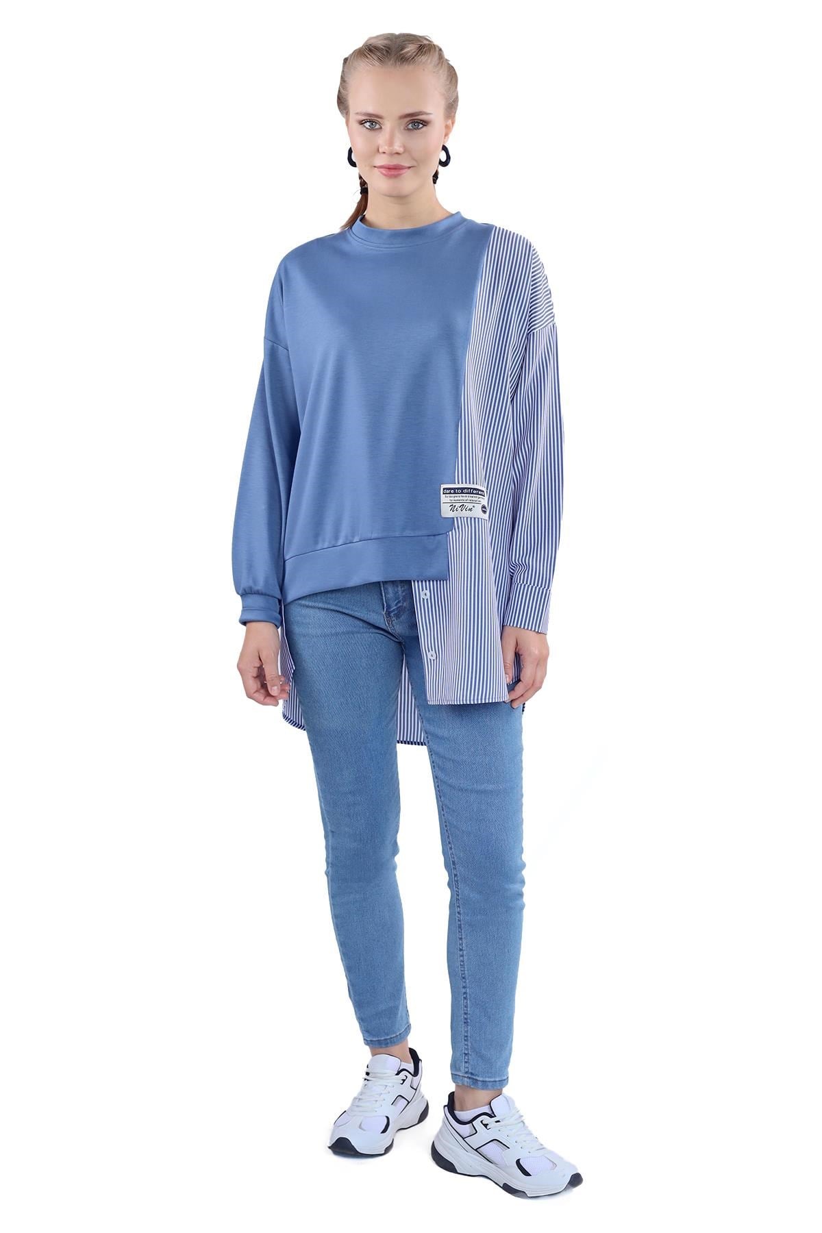 İndigo İki Renk Tunik 18638