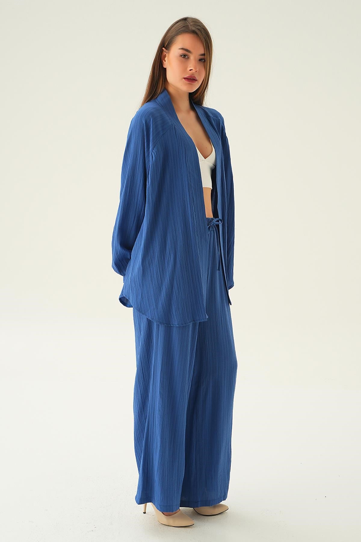 İndigo Kimono Pantolon Takım 6657A