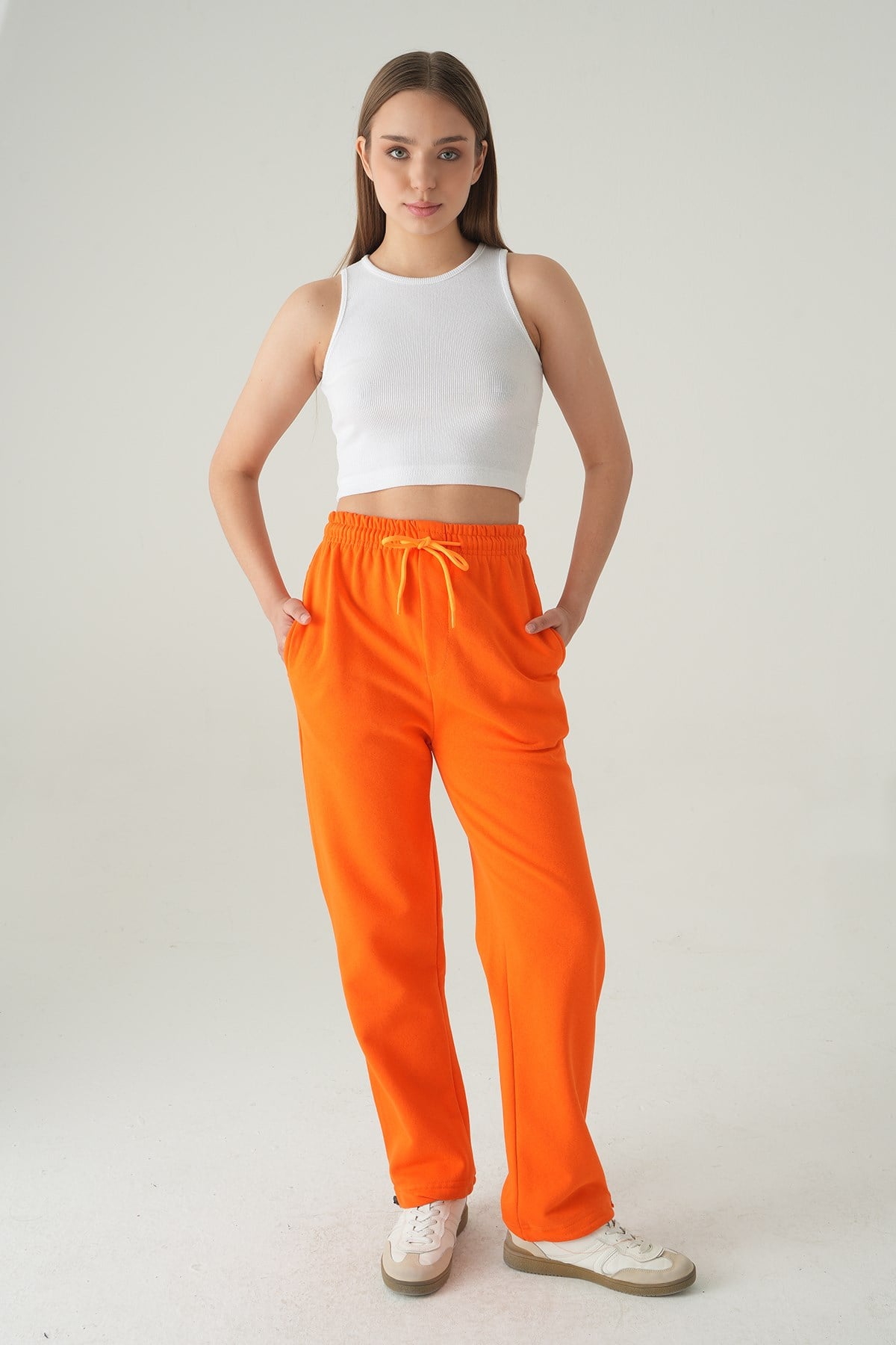 Kadın Eşofman-Bel Bağcıklı Eşofman 1600 Orange -rulem