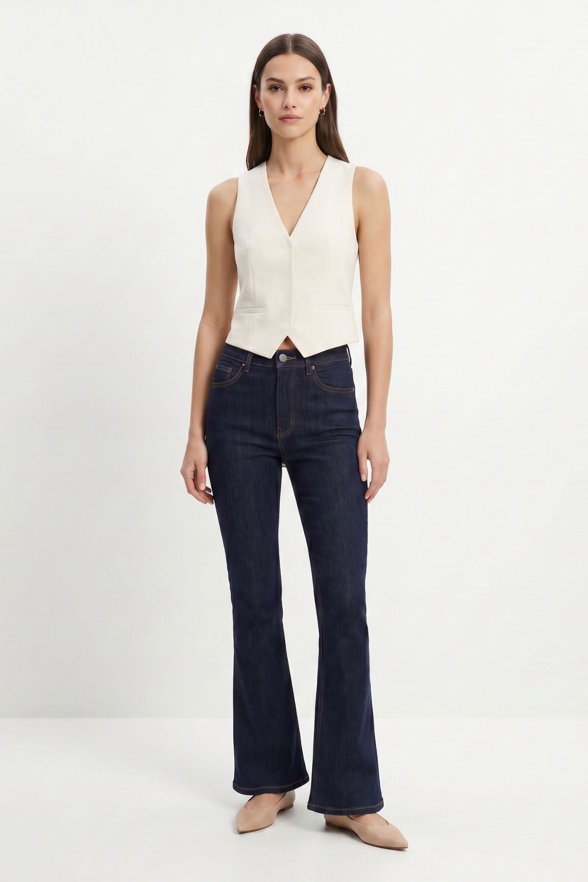 Kadın Jean Pantolon-Yüksek Bel Flare Jean 826 Laci -rulem