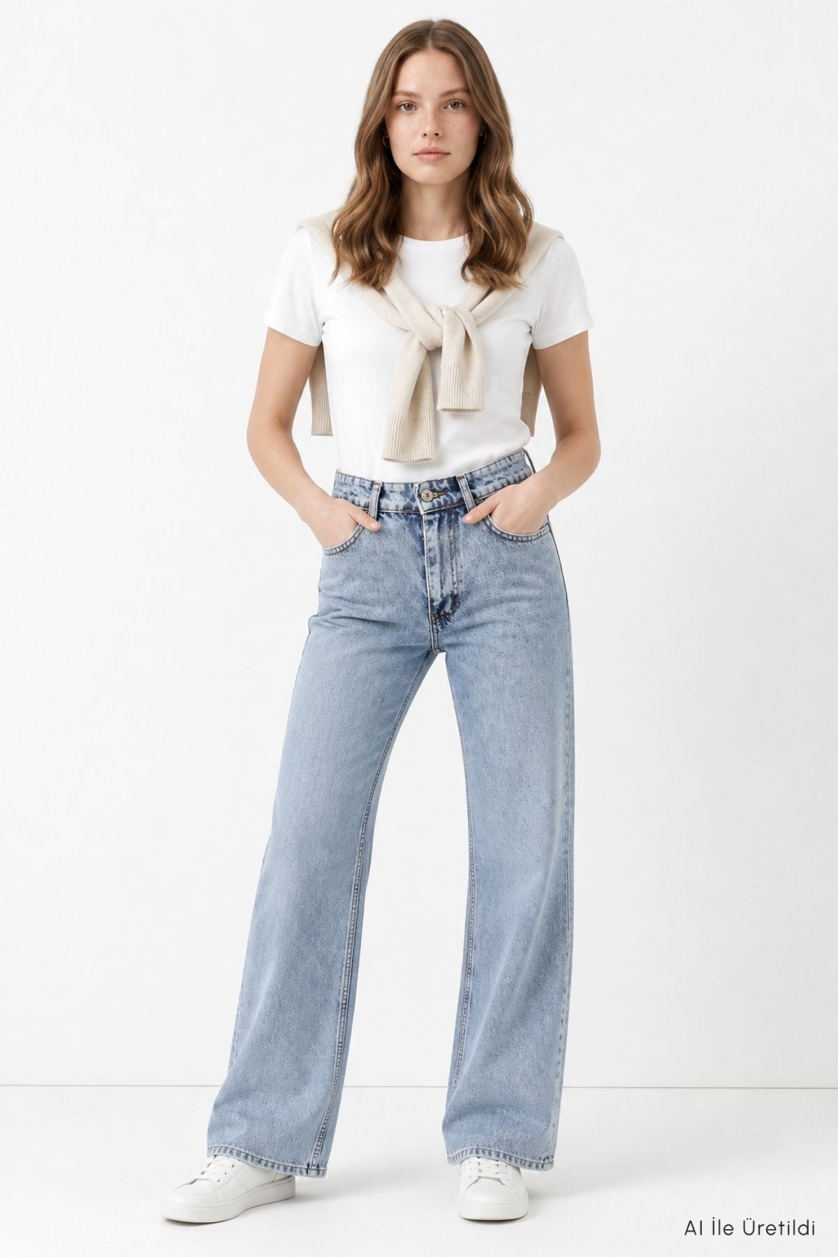 Kadın Jean/Denim-Kadın Jean Pantolon-Bol Paça Pantolon 1062 Buzkar-rulem