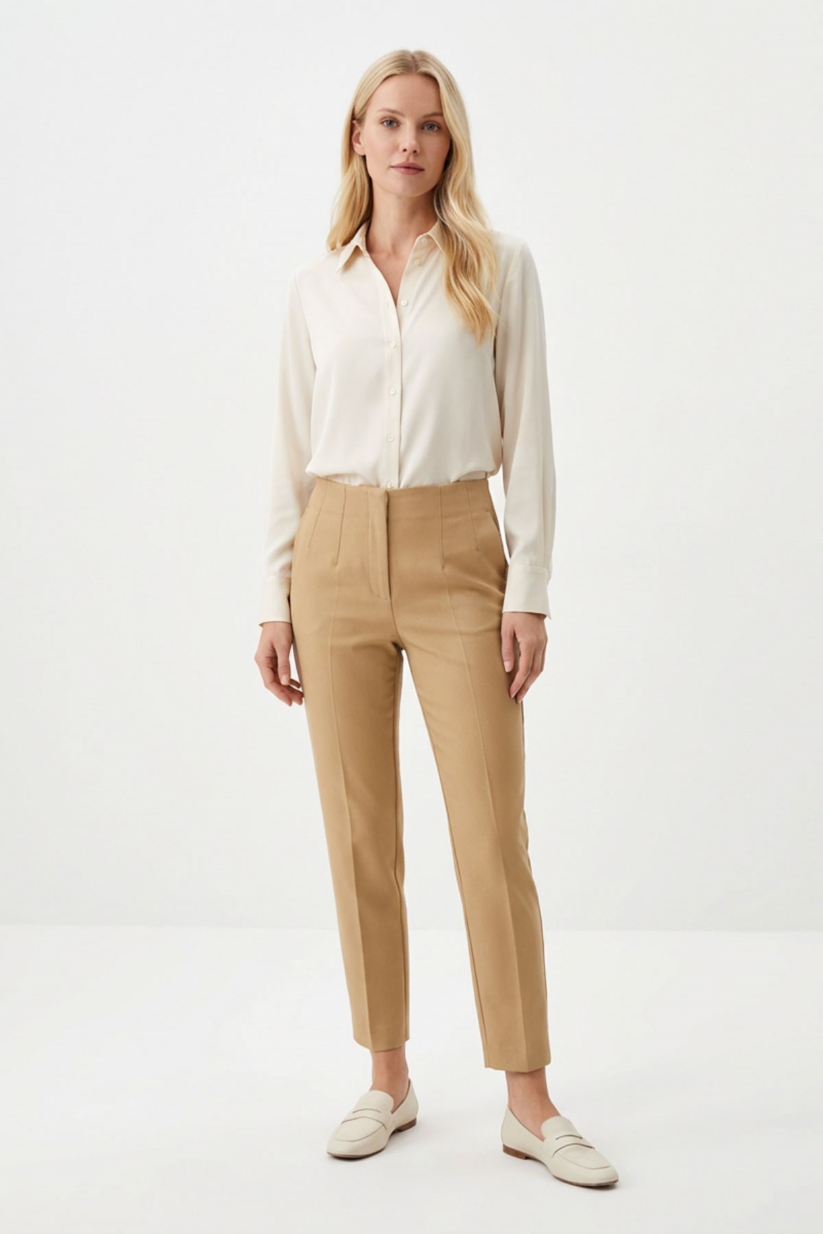 Kadın Pantolon-Yün Efekt Pantolon 4005 Camel -rulem