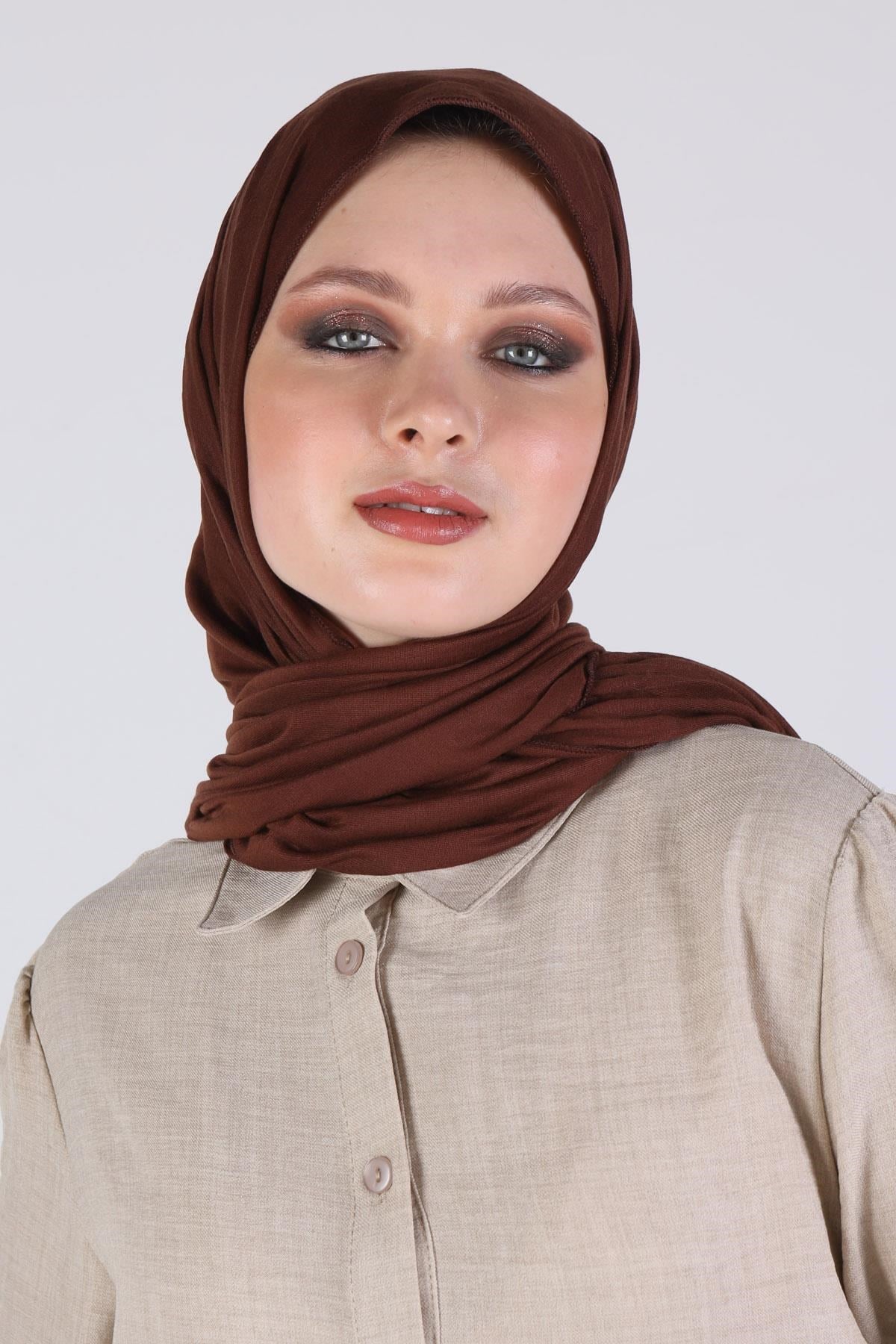 Kadın Şal-Penye Şal 5670 Kahve -rulem