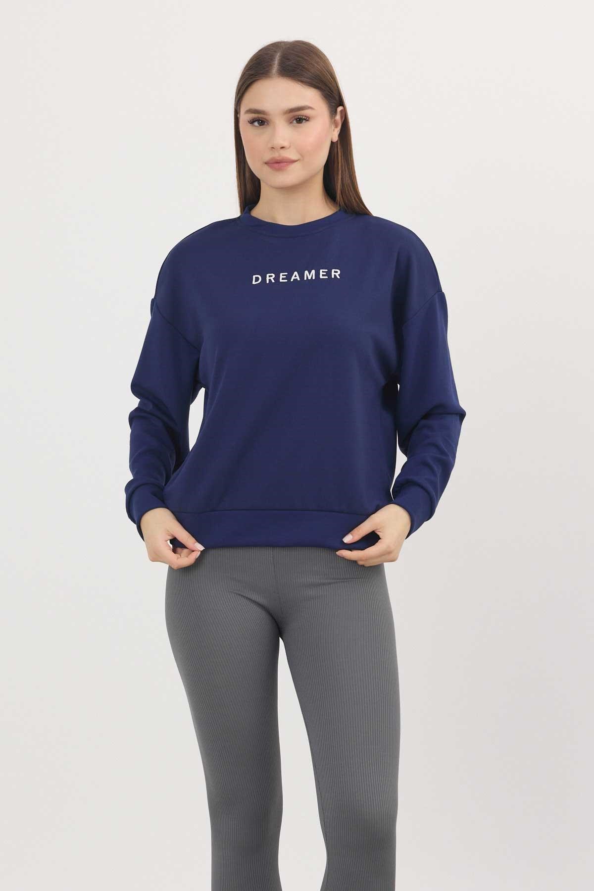 Kadın Sweatshirt-Laci Dreamer Nakış Detay Oysho Sweat 4004-rulem