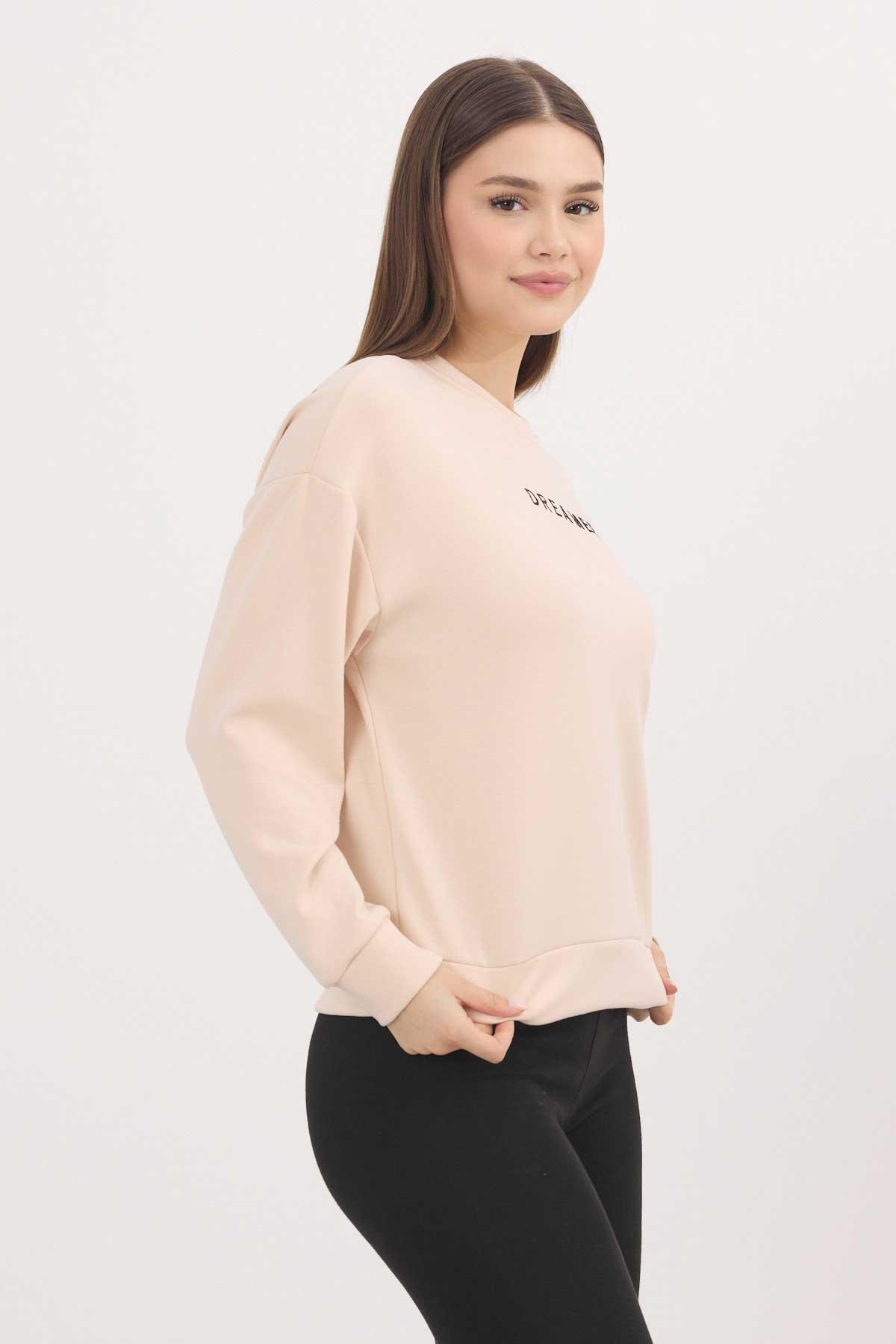 Kadın Sweatshirt-Taş Dreamer Nakış Detay Oysho Sweat 4004-rulem