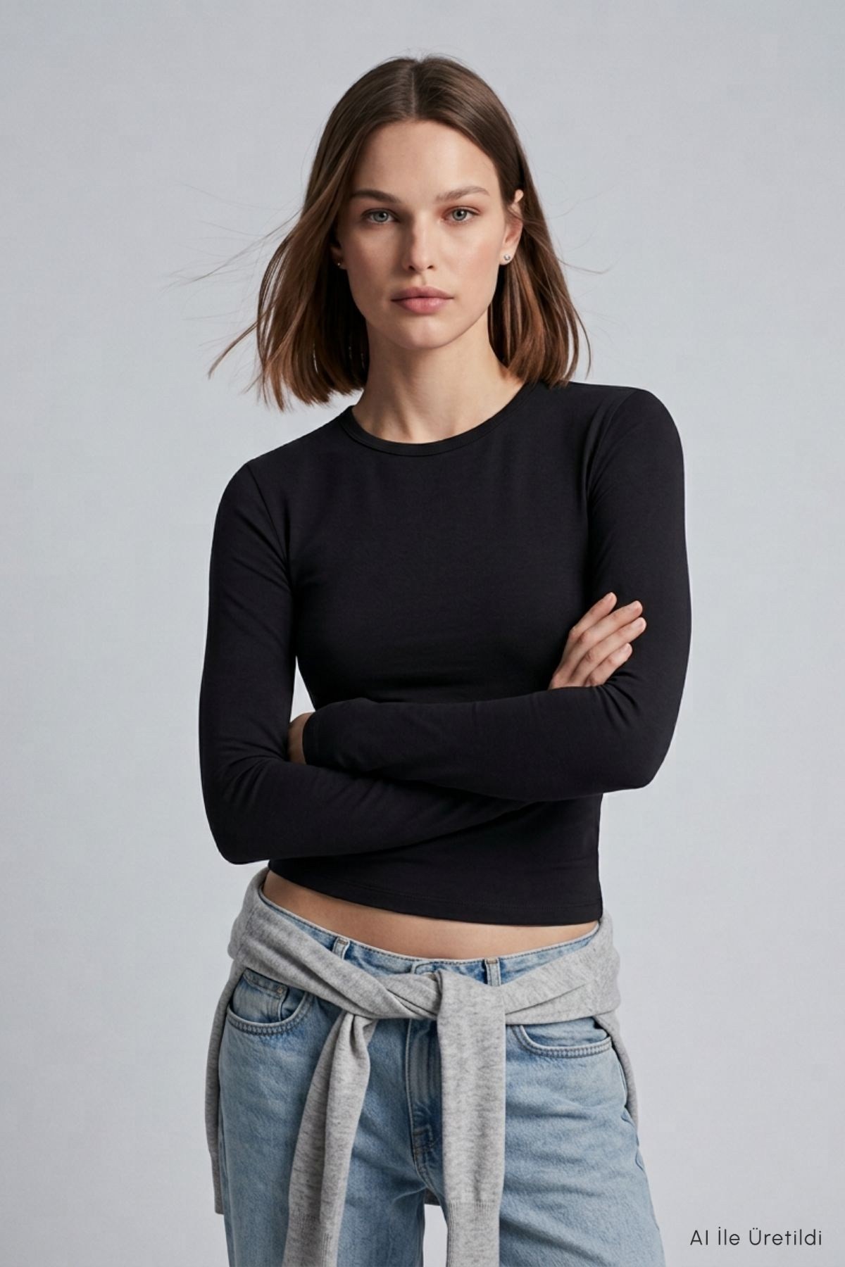 Kadın Üst Giyim-Kadın Body-Bisiklet Yaka Basic Penye Body 522 Siyah-rulem