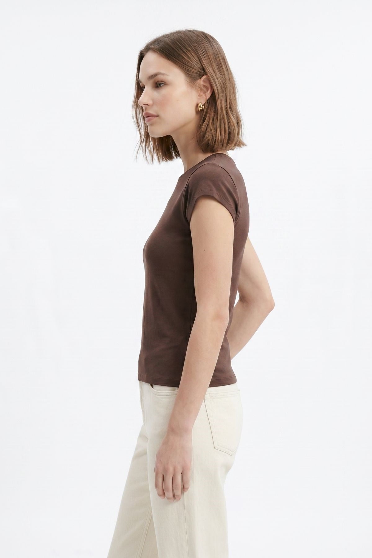 Kahve 511 Bisiklet Yaka Slim Fit Tişört