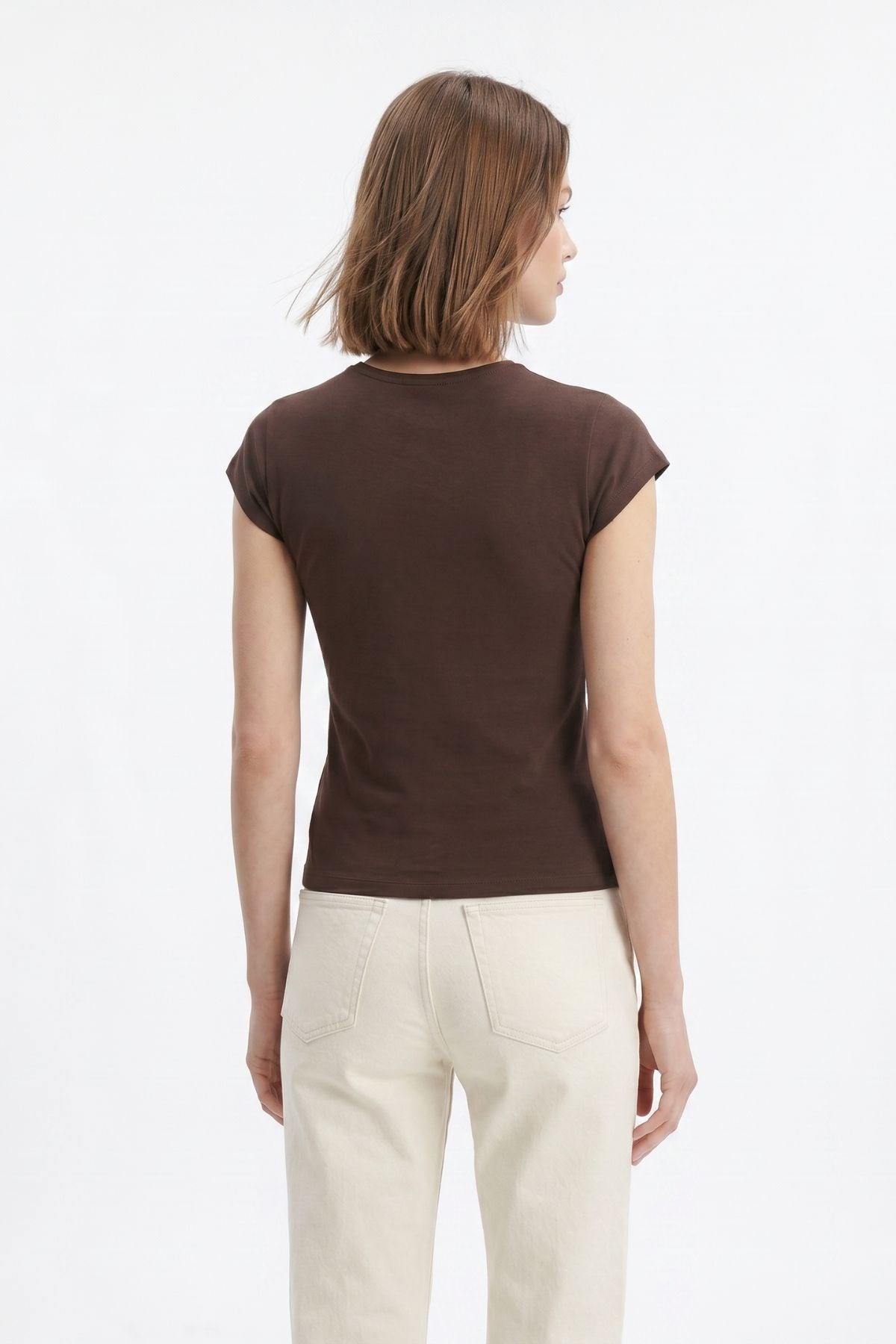 Kahve 511 Bisiklet Yaka Slim Fit Tişört