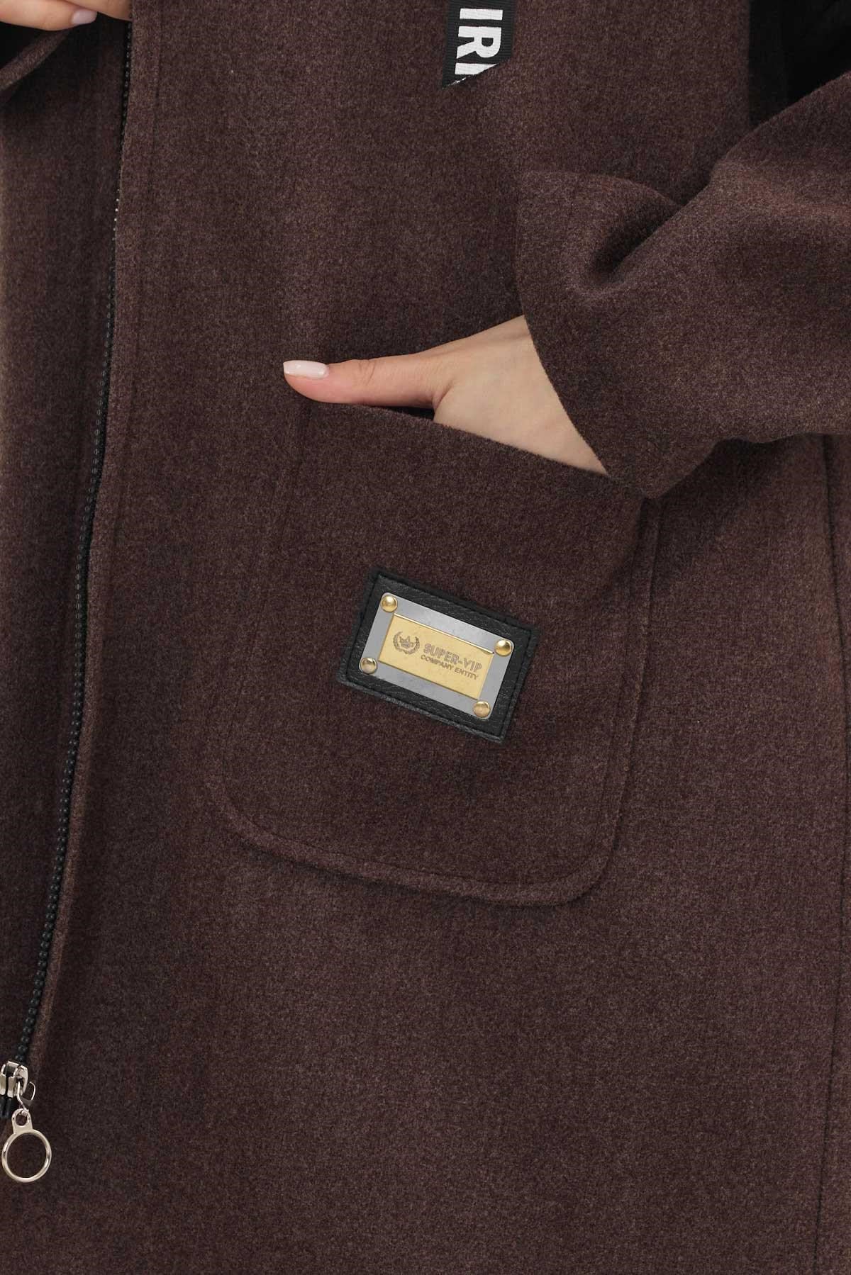 Kahve Astarsız Kaşe Hırka 3049A