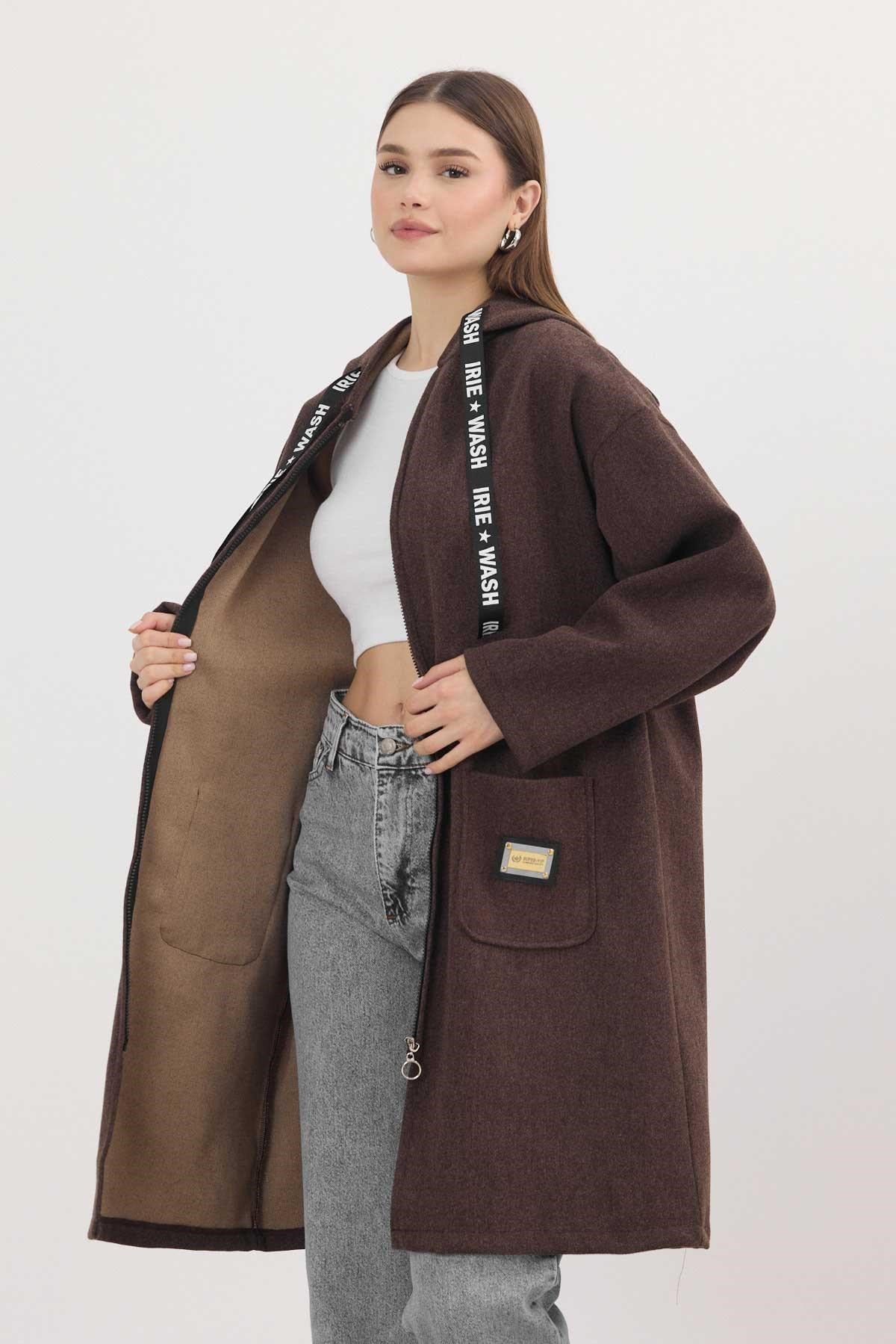Kahve Astarsız Kaşe Hırka 3049A