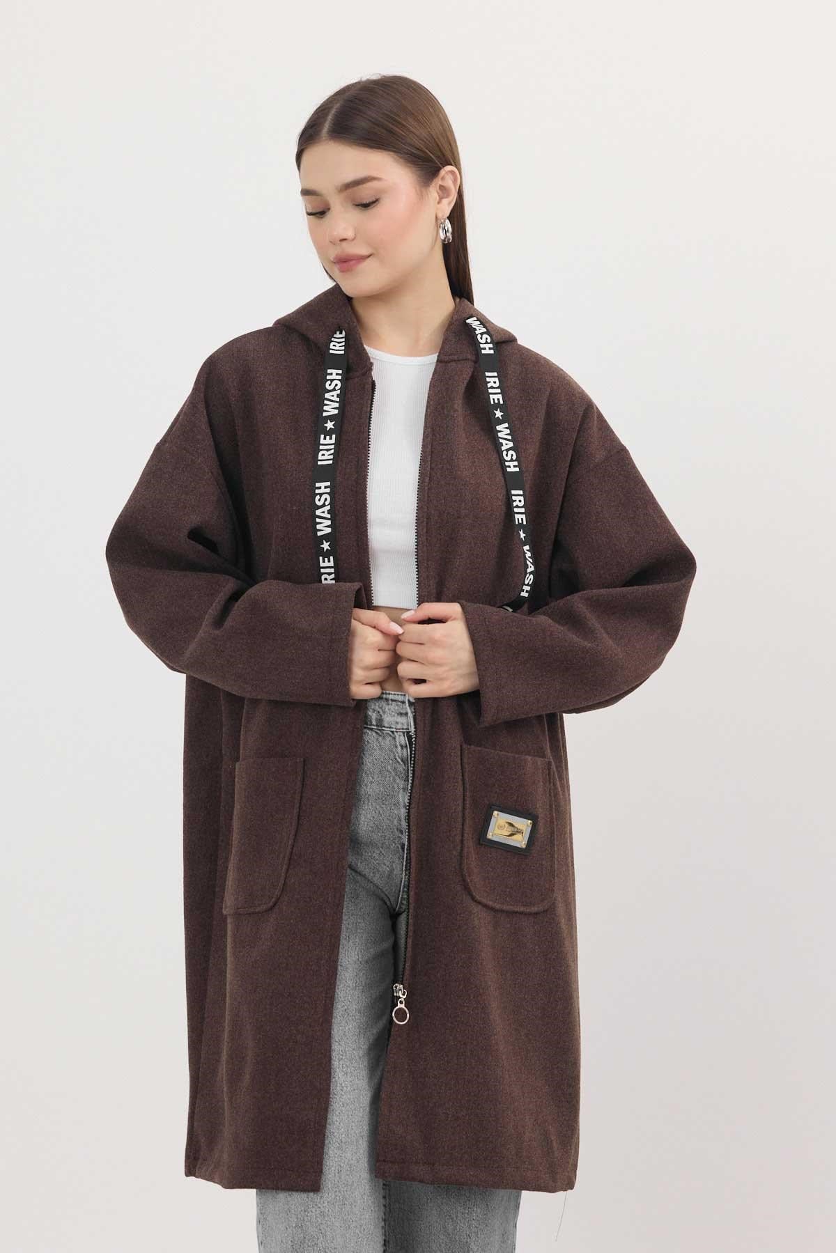 Kahve Astarsız Kaşe Hırka 3049A