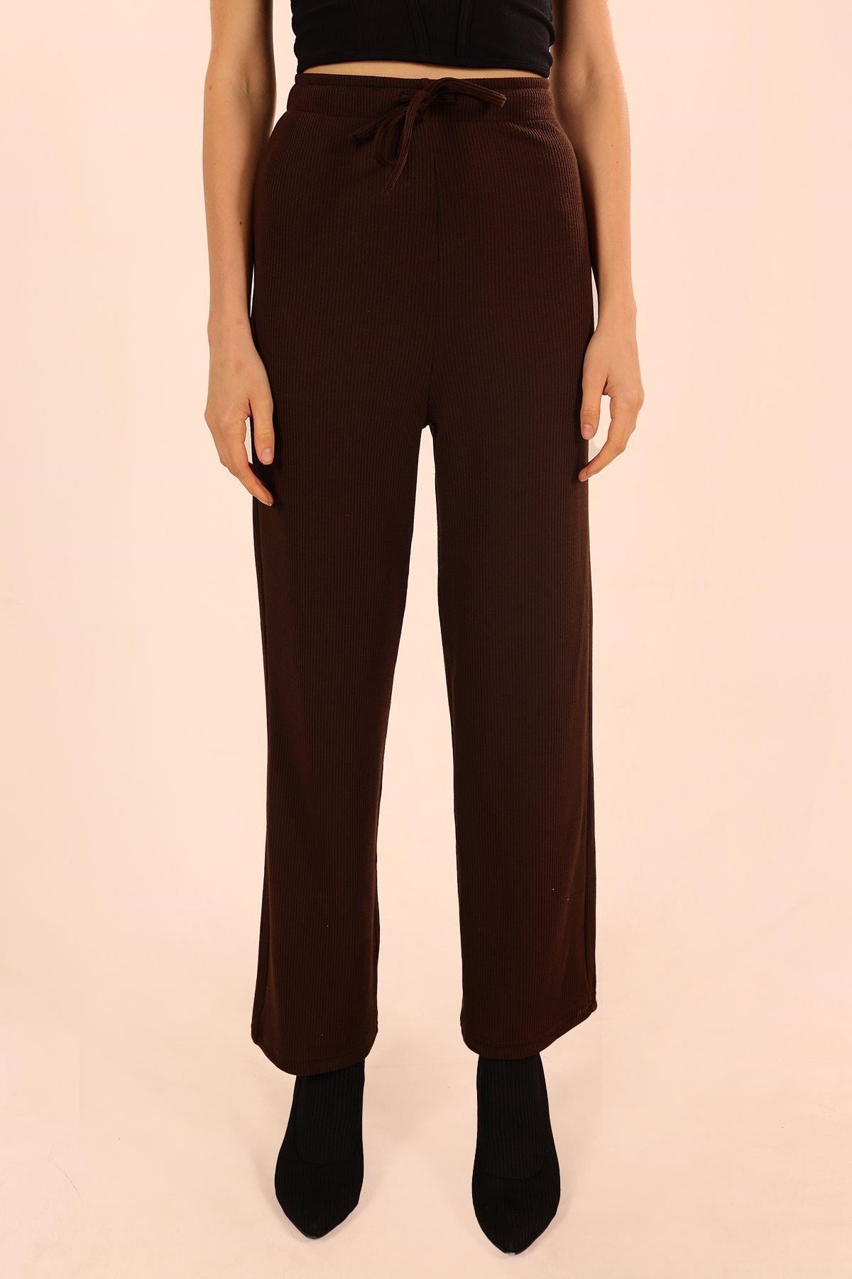 Kahve Bağcıklı Pantolon 6854A