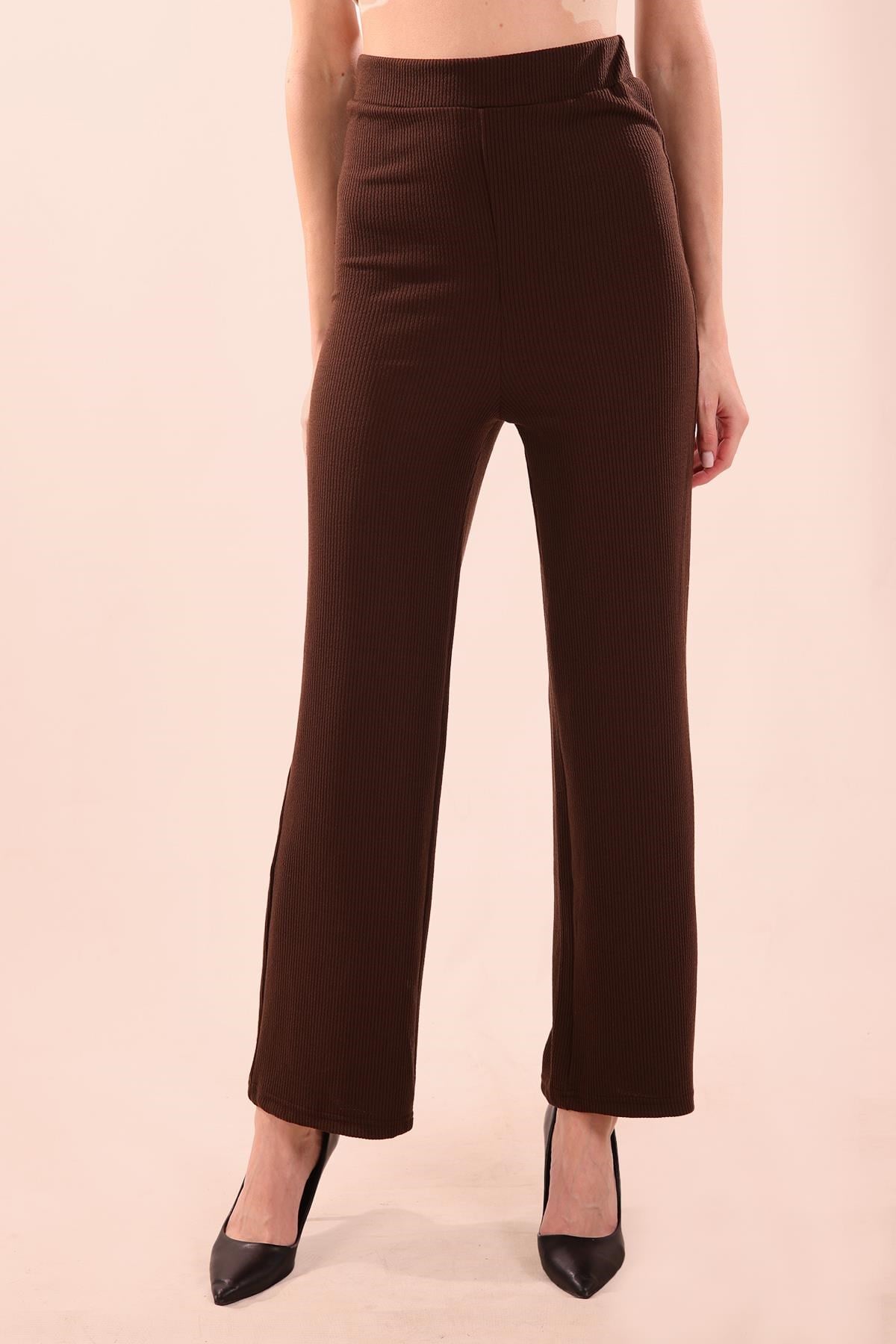 Kahve Bel Lastikli Pantolon 6855A