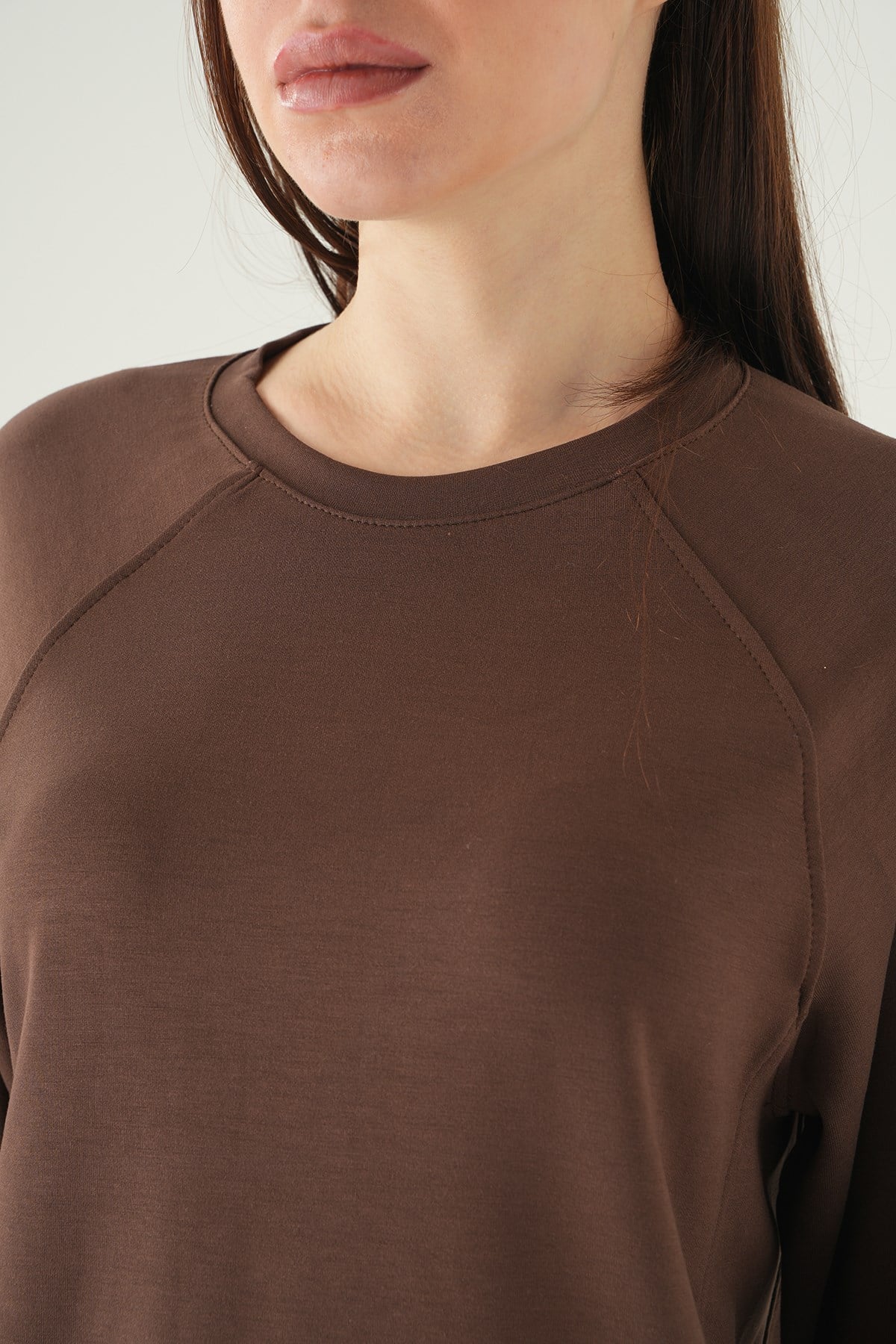 Kahve Bisiklet Yaka Sweat 8277A